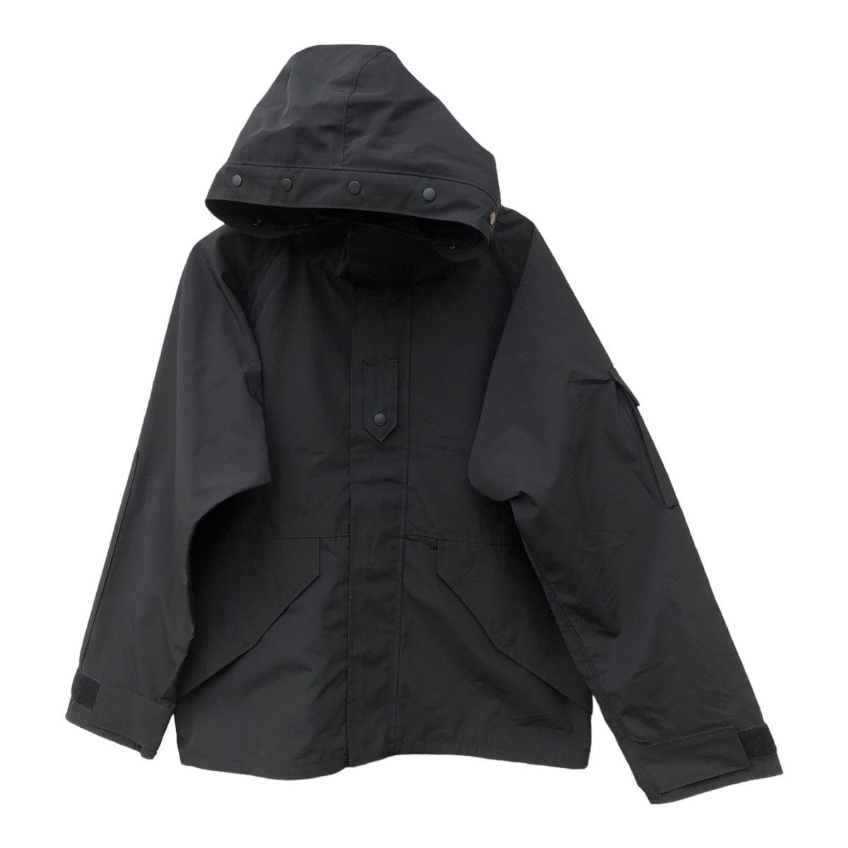 image of Beauty Beast Back Number Canvas Military Jacket Hoodie Black Color, Men's (Size Large)