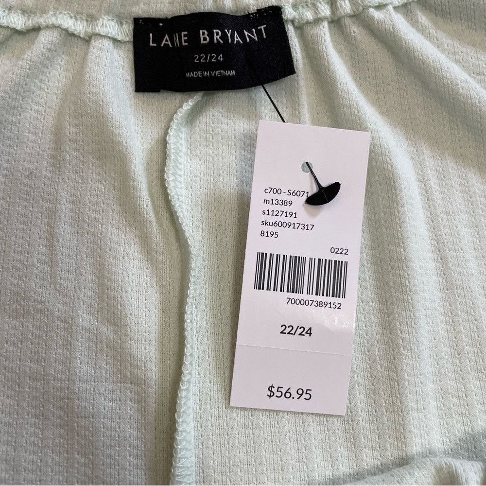 Other NWT New Lane Bryant Light Green Peasant Blouse Size 22/24 Size 4XL / US 24-26 - 7 Thumbnail