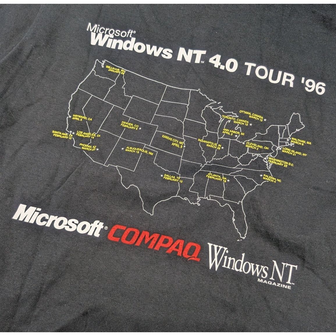 Fruit Of The Loom × Microsoft × Vintage Vintage Microsoft Windows NT 4.0 I Saw It First Tour t-shirt Size US XL / EU 56 / 4 - 2 Thumbnail