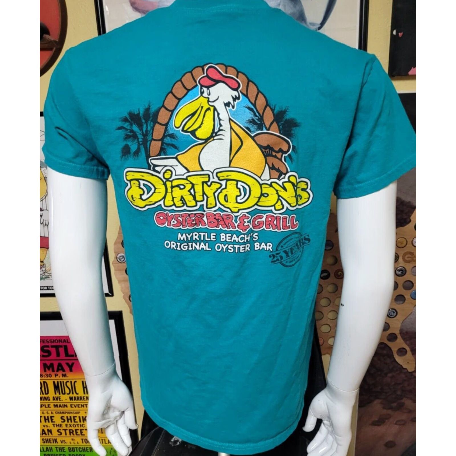 Gildan VTG T-Shirt Men M Dirty Don Myrtle Beach SC Oyster Bar & Grill Blue Cotton 25 Years Size US M / EU 48-50 / 2 - 3 Thumbnail