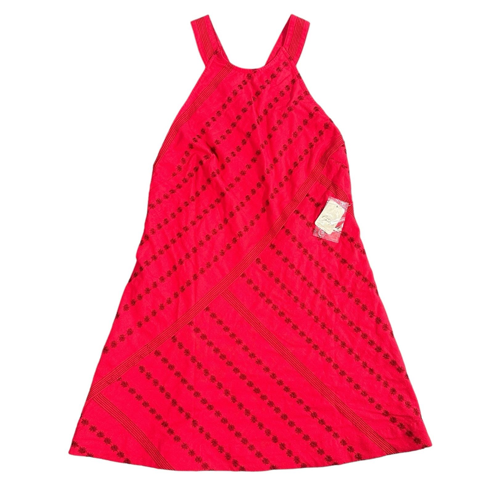 Free People Juni Embroidered Backless Halter Mini Dress - stein-coach.com