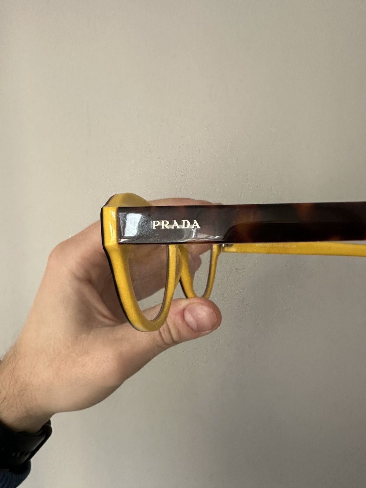 Prada Prada Cat Eye VPR 25RV Glasses Tortoise Yellow Italy Size ONE SIZE - 4 Thumbnail
