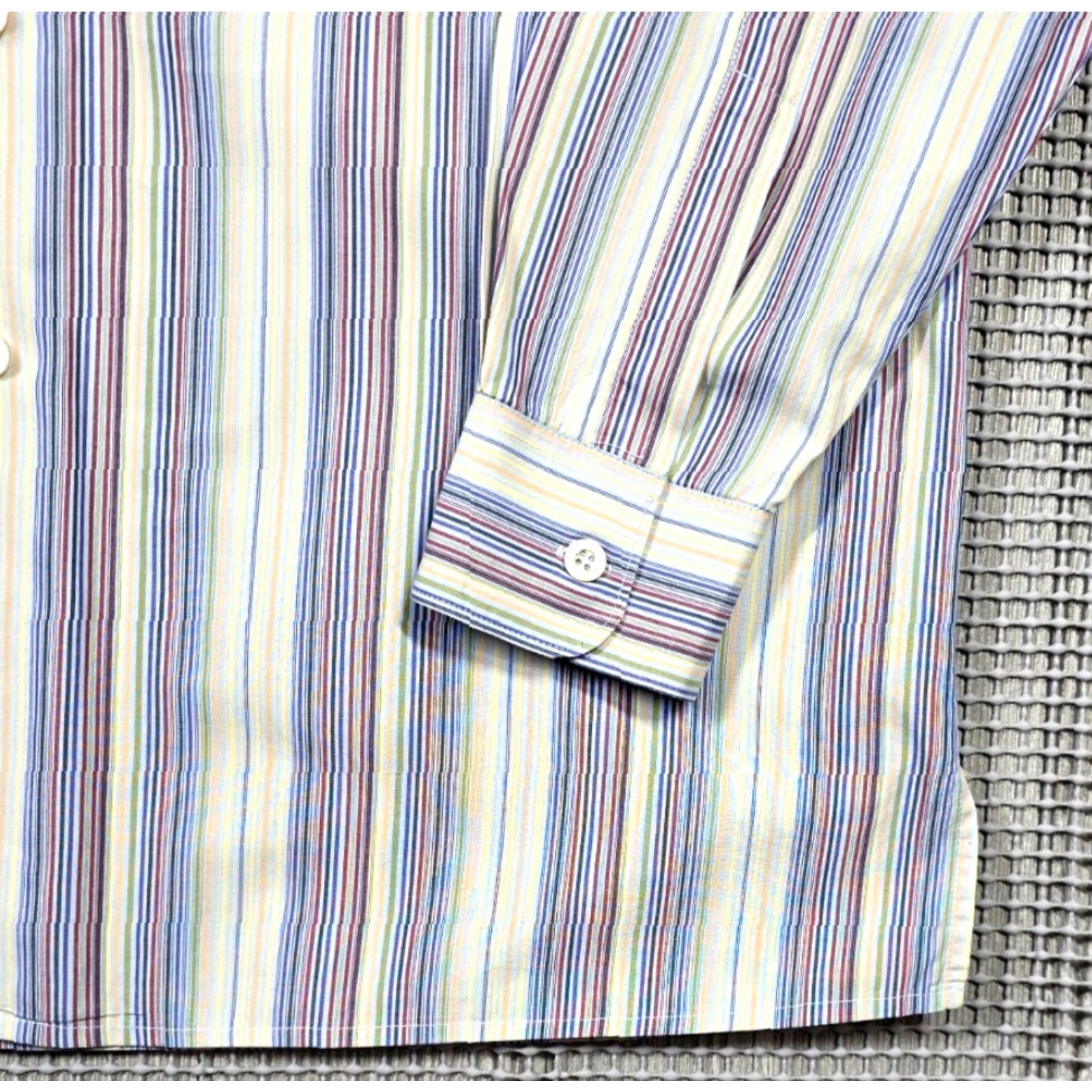 Ermenegildo Zegna Ermenegildo Zegna Button-Up Shirt Men Long Sleeve L Multicolor Stripe Italy Made Size US L / EU 52-54 / 3 - 4 Thumbnail