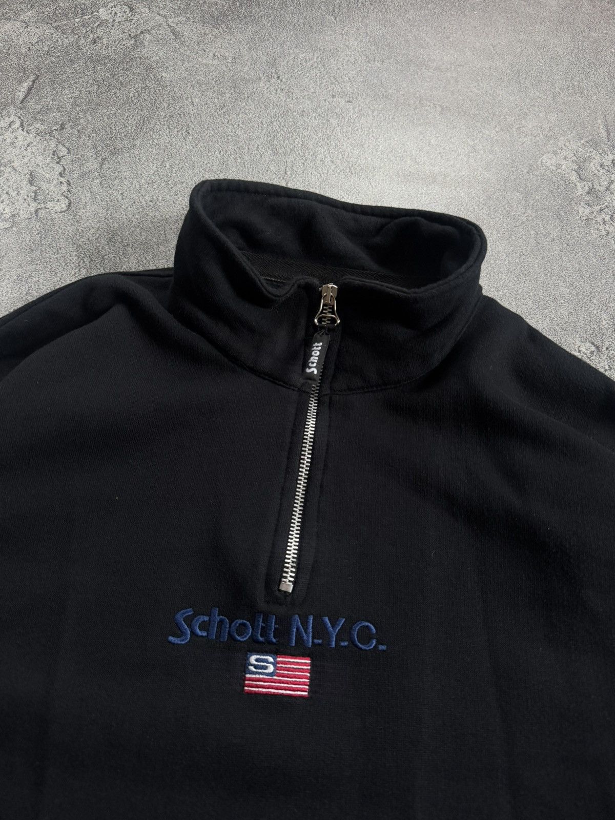 Schott Schott N.Y.C. USA 🇺🇸 M/size 1/4zip sweathsirt jumper pullover Size US M / EU 48-50 / 2 - 12 Thumbnail