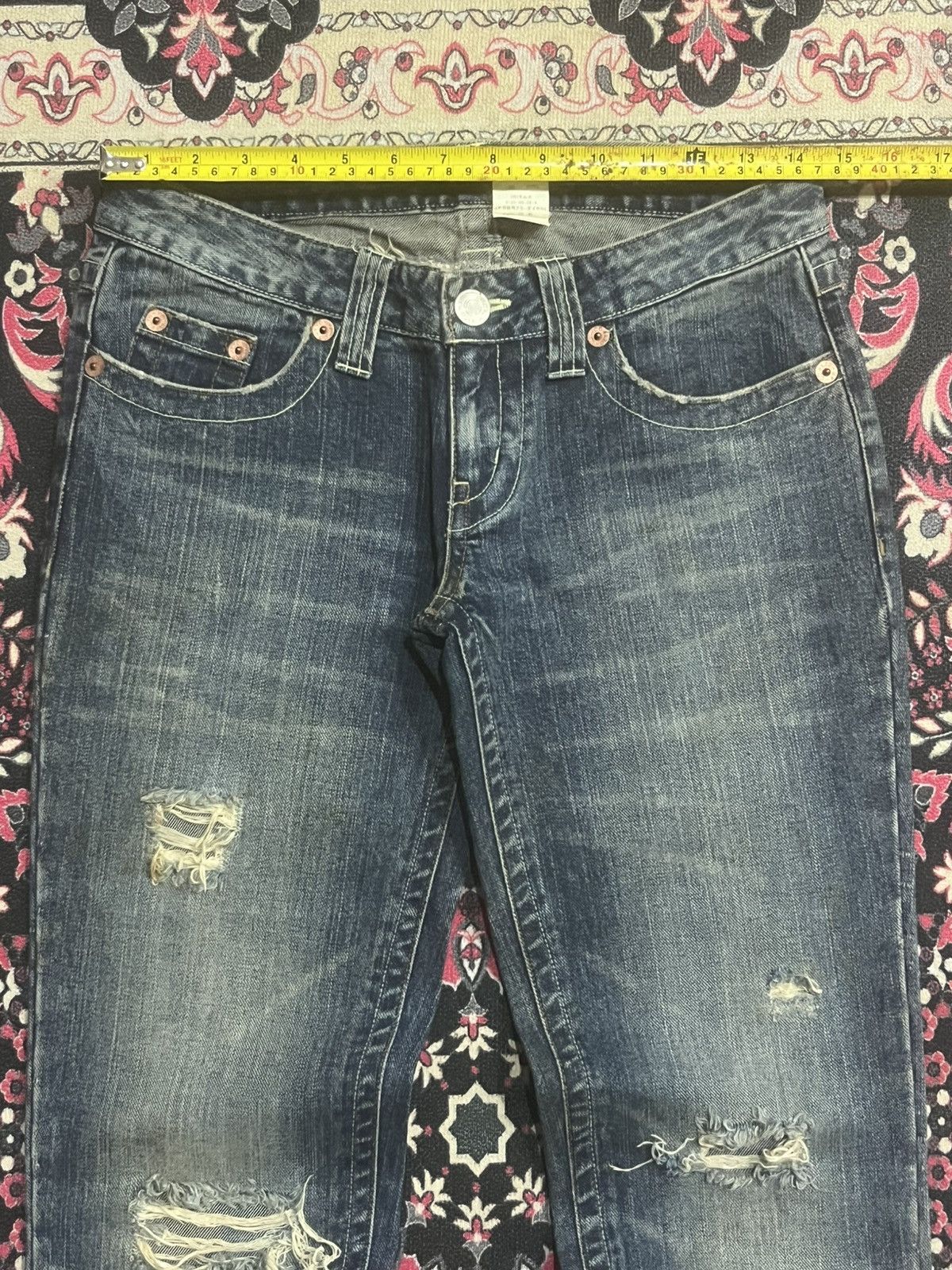 If Six Was Nine Japanese Brand EMS Excite Extreme Distressed Flare Jeans Size 28" / US 6 / IT 42 - 10 Thumbnail