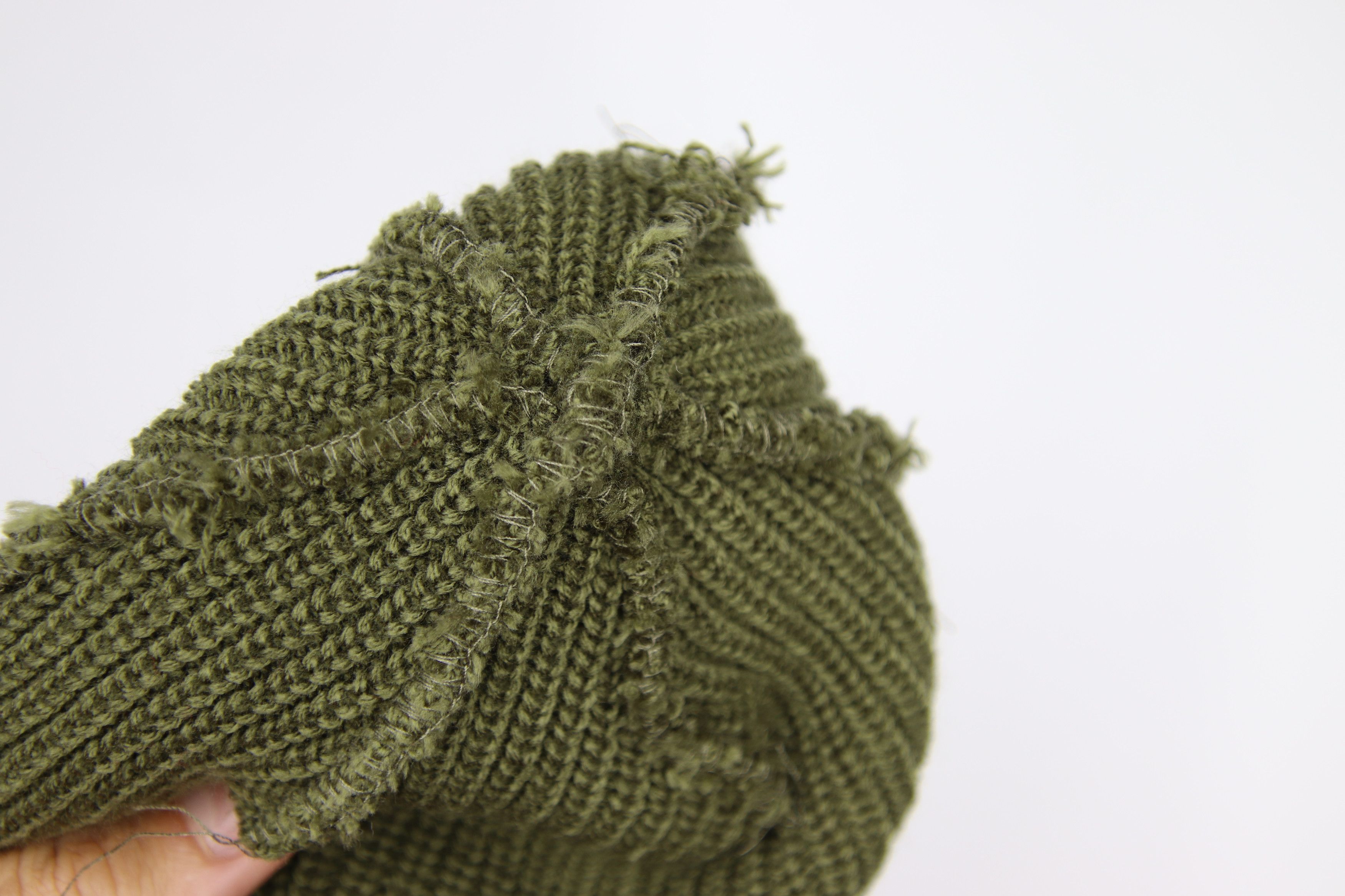 Other Blank 50% Merino Wool Beanie Khaki Size ONE SIZE - 3 Thumbnail