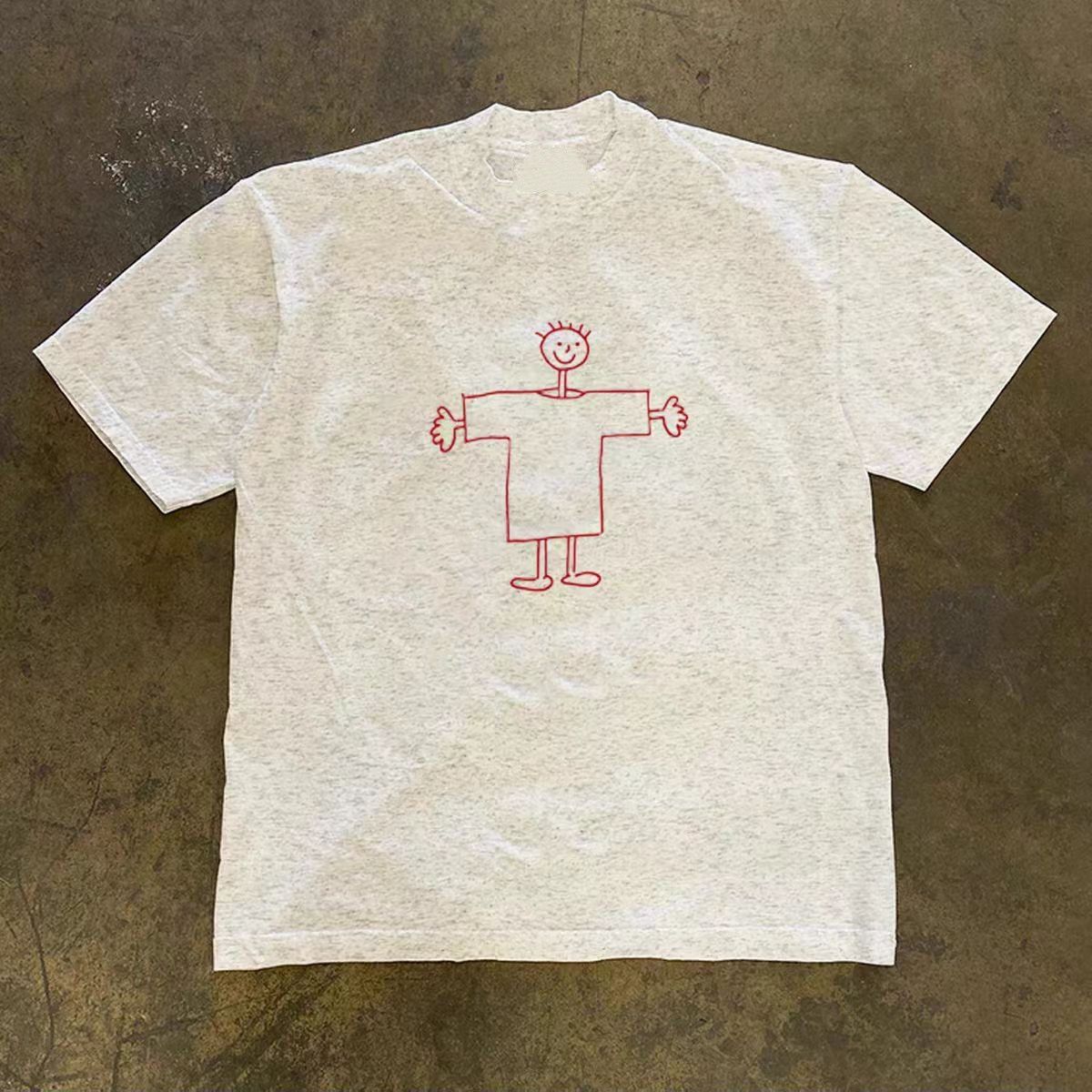 Vintage Gray casual retro boy print t-shirt Size US M / EU 48-50 / 2 - 1 Thumbnail