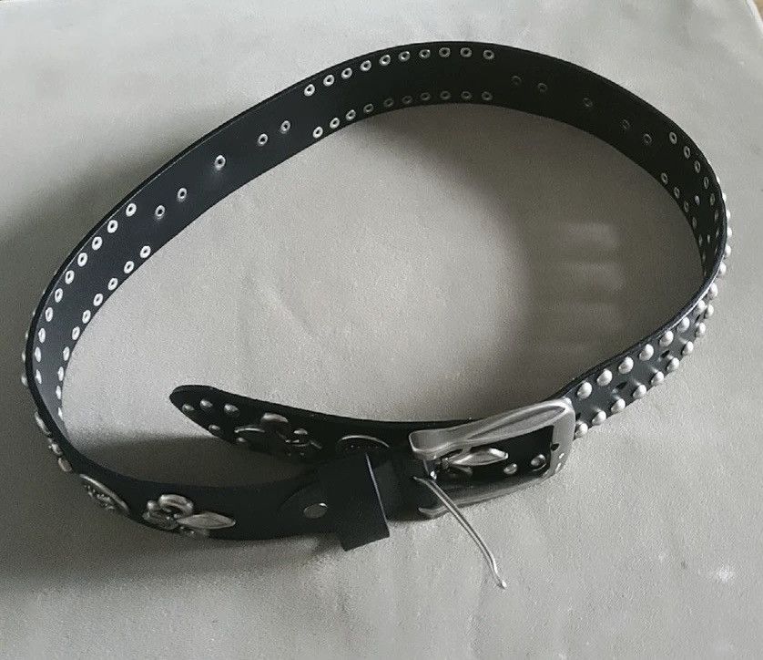 Japanese Brand × Vintage Retro punk rock skull studded genuine leather belt y2k Size ONE SIZE - 6 Thumbnail