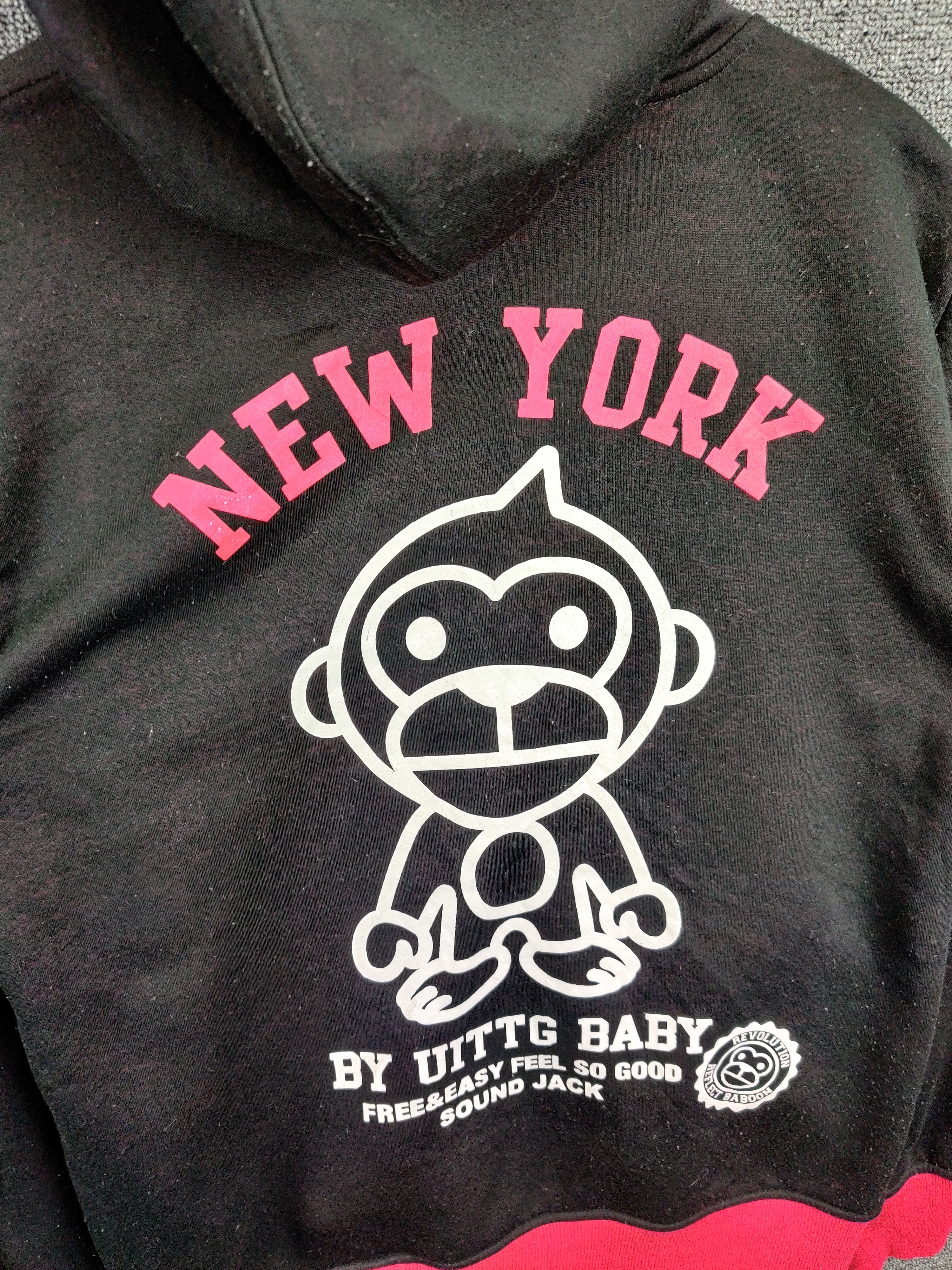 Japanese Brand UITTG Baby New York Fleece Hoodie Size US M / EU 48-50 / 2 - 2 Thumbnail