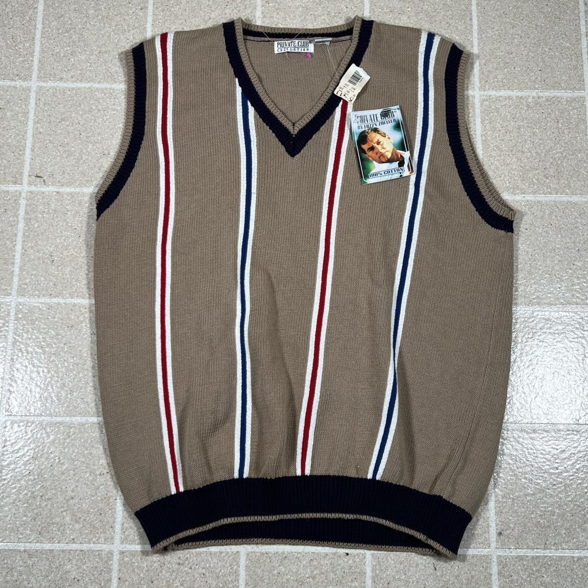 Vintage NWT Vintage Knitted Sweater Vest Sweatshirt Golf Stripped Size US L / EU 52-54 / 3 - 1 Thumbnail