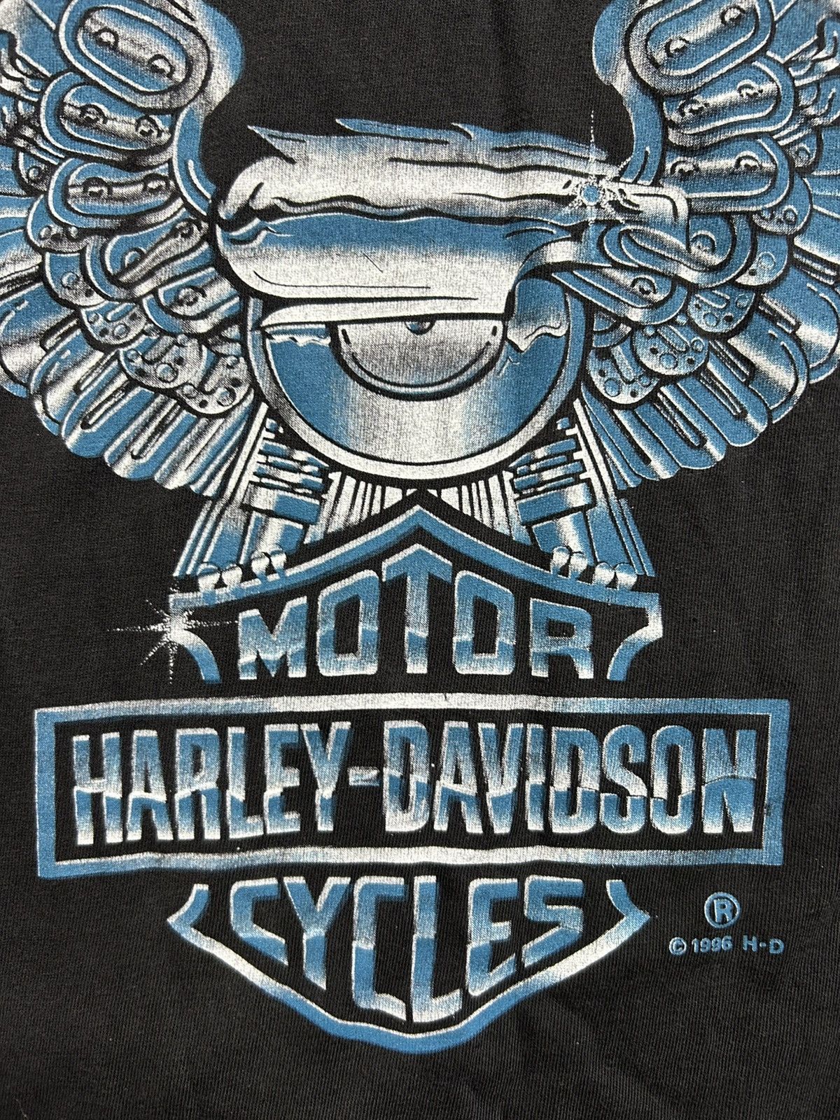 Vintage Vintage 90s Harley Chrome Tee 1996 Made in USA Size US XL / EU 56 / 4 - 2 Thumbnail