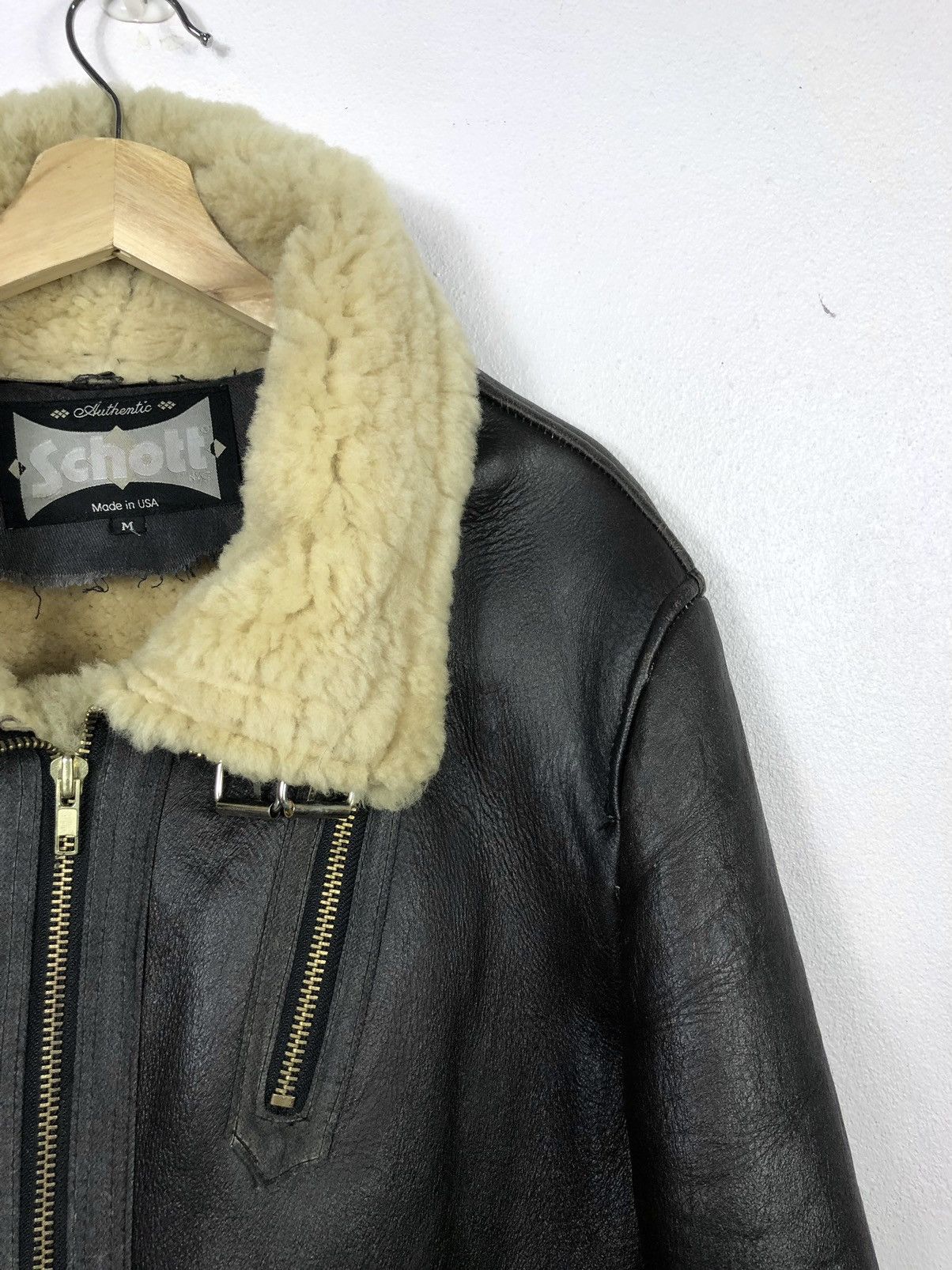 Schott Rare Vintage Schott B3 Shearling Leather Jacket Made in USA Size US M / EU 48-50 / 2 - 3 Thumbnail