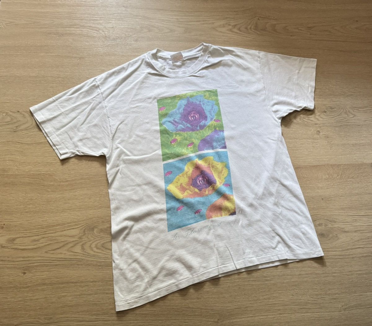 Hanes Vintage 90’s Hanes Flowers Art Warhol Single Stitch T-Shirt Size US XL / EU 56 / 4 - 1 Thumbnail