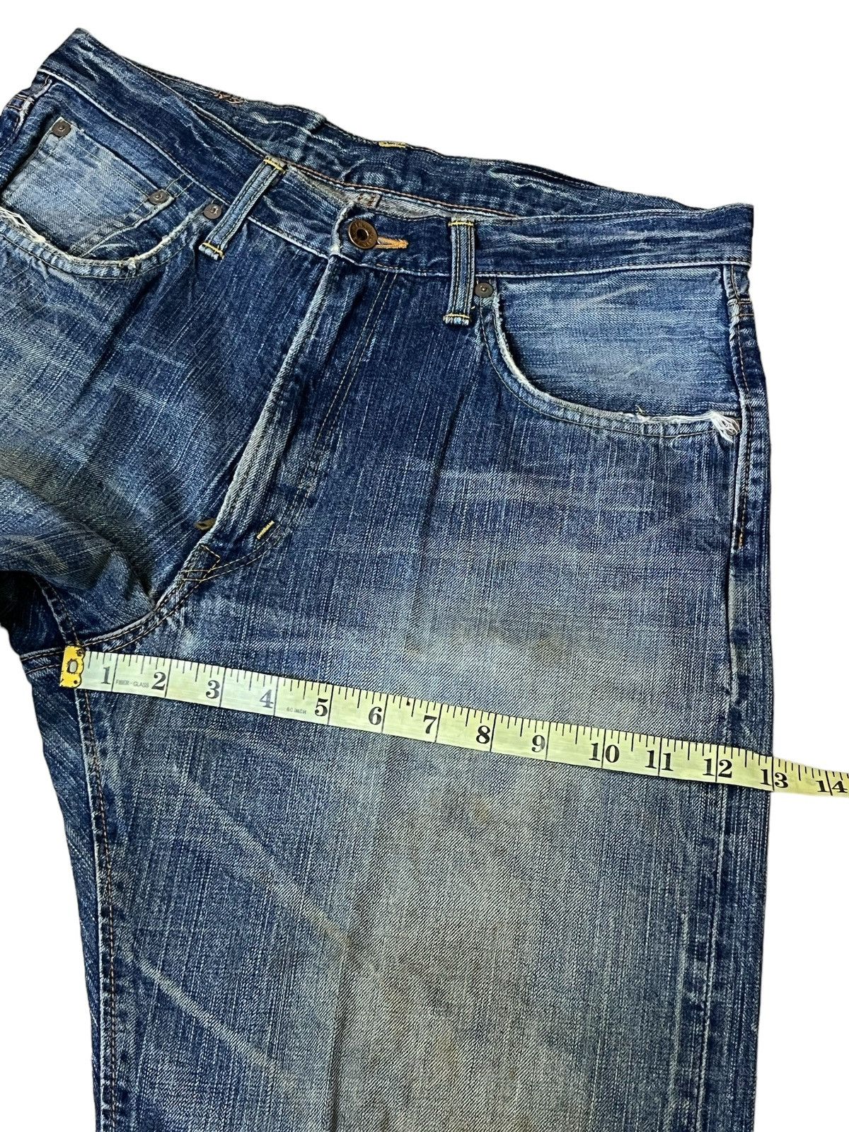 Edwin RIP🔥VINTAGE EDWIN 505-Z BUTTON FLY DISTRESSED SELVEDGE DENIM Size US 32 / EU 48 - 15 Thumbnail