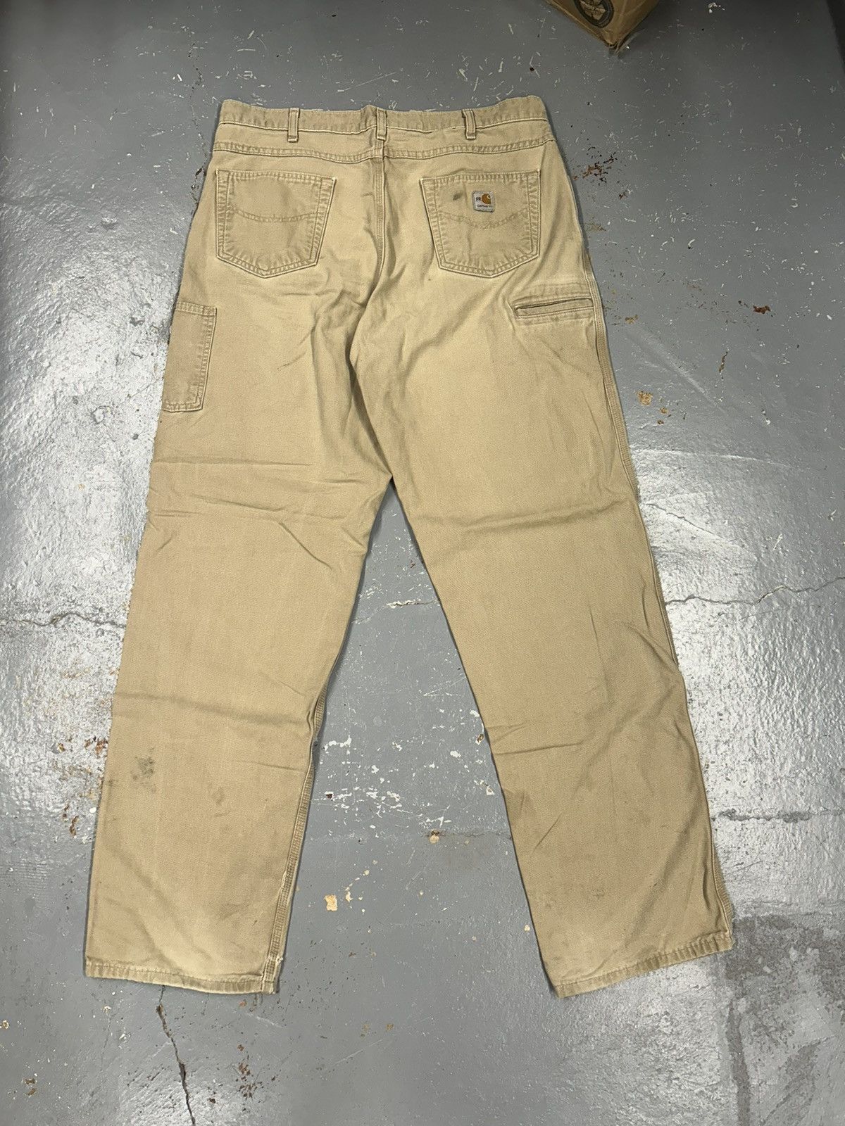 Carhartt × Vintage Crazy Y2K Beige Distressed Baggy Carhartt Workwear Pants Size US 38 / EU 54 - 2 Thumbnail