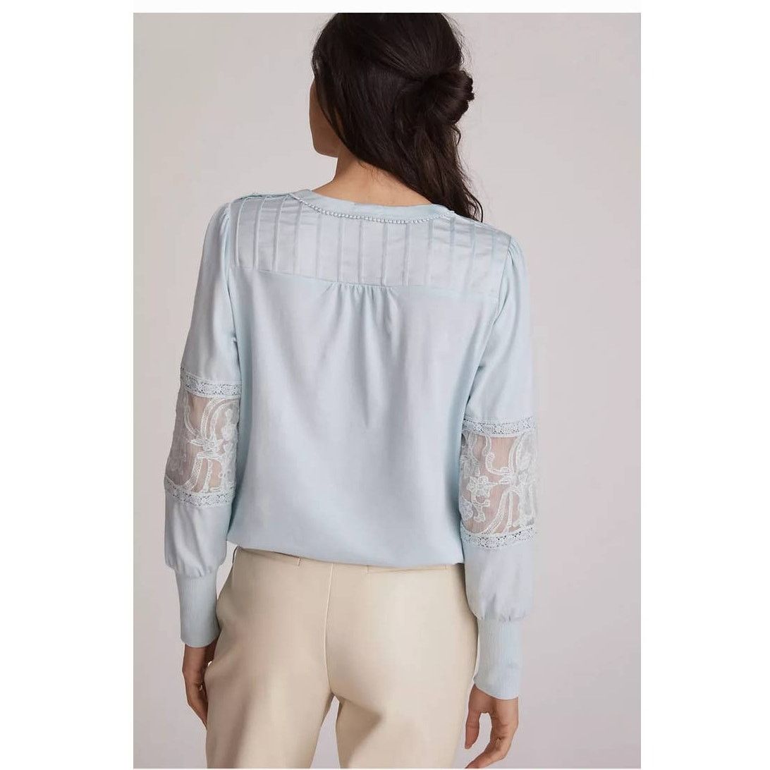Anthropologie New Anthropologie TINY Long Sleeve Lace Top $120 XS Blue Size XS / US 0-2 / IT 36-38 - 4 Thumbnail