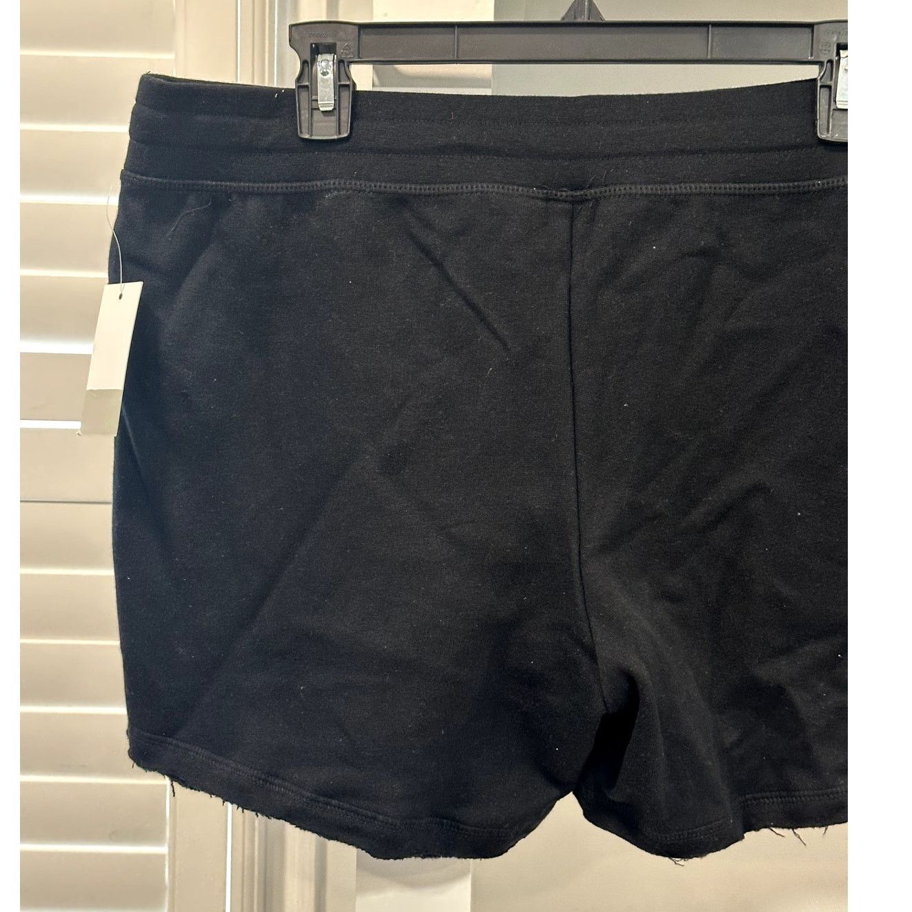 BP. BP. Women's Black Sweat Cut Off Raw Hem Shorts Drawstring L Size 36" / US 14 / IT 50 - 5 Thumbnail