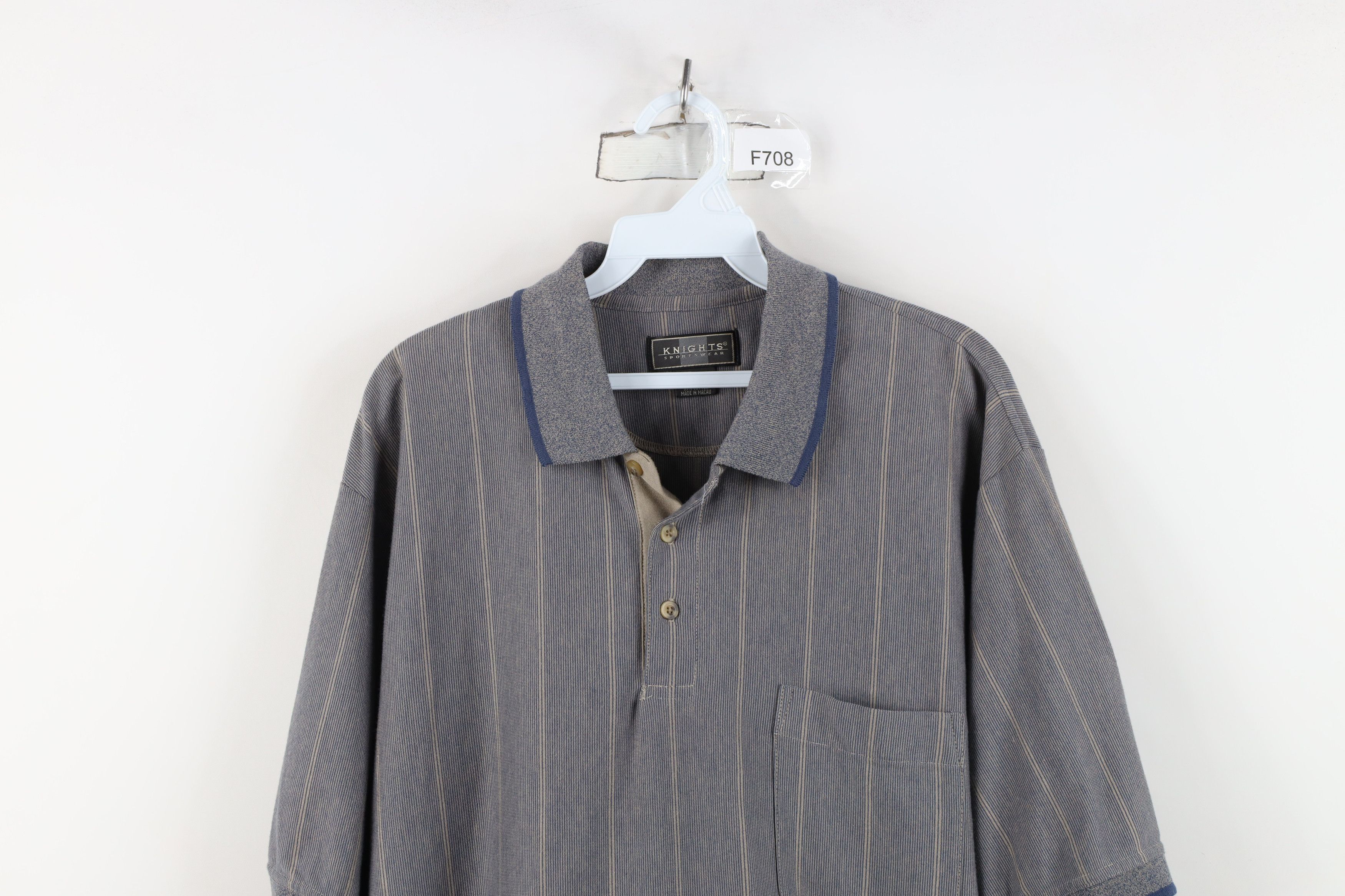 Vintage Vintage 90s Streetwear Striped Knit Collared Golf Polo Shirt Size US L / EU 52-54 / 3 - 2 Thumbnail
