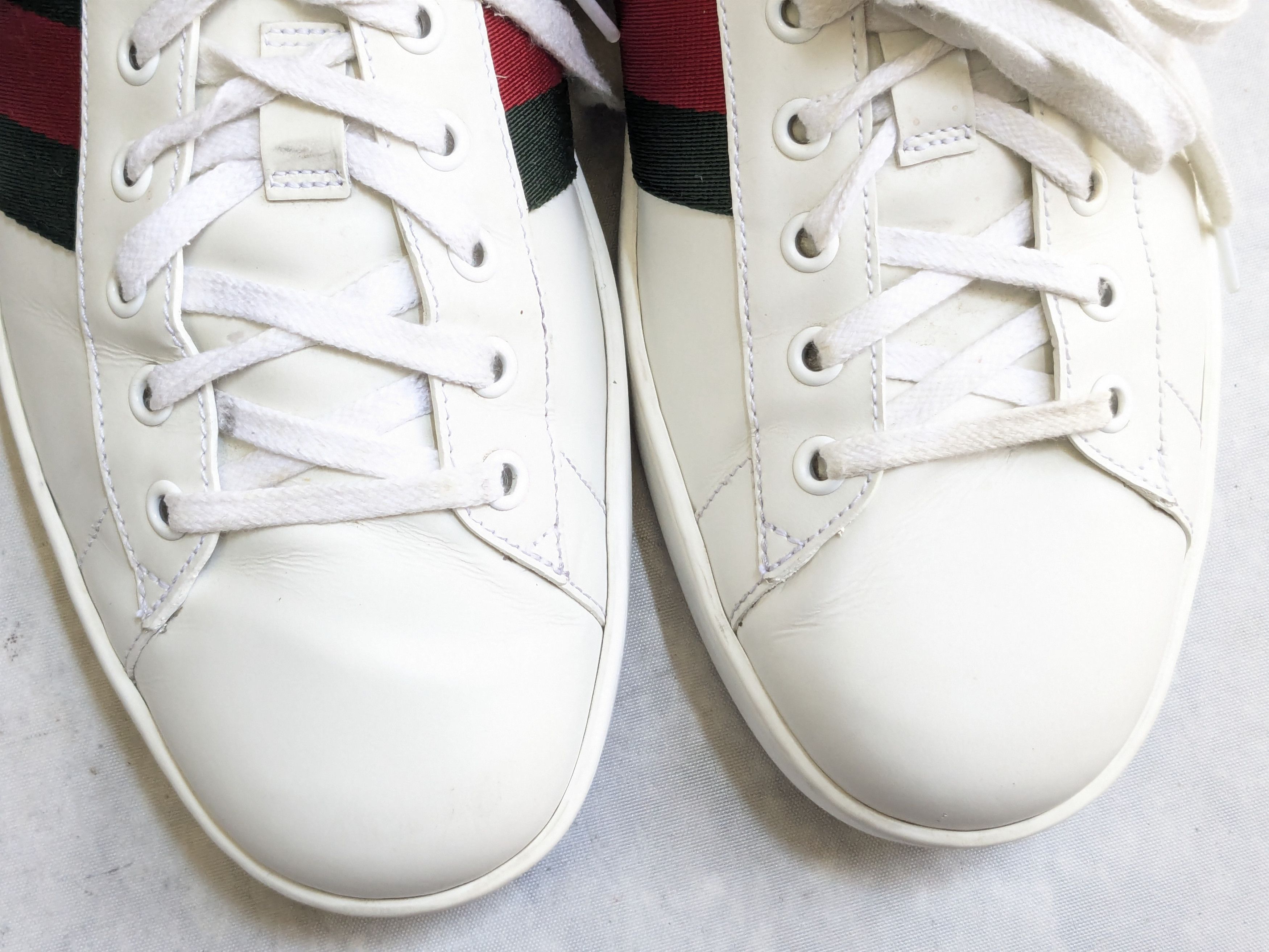 Gucci Gucci Ace Sneakers White 10.5 Low Tops Leather Web Size US 10.5 / EU 43-44 - 3 Thumbnail