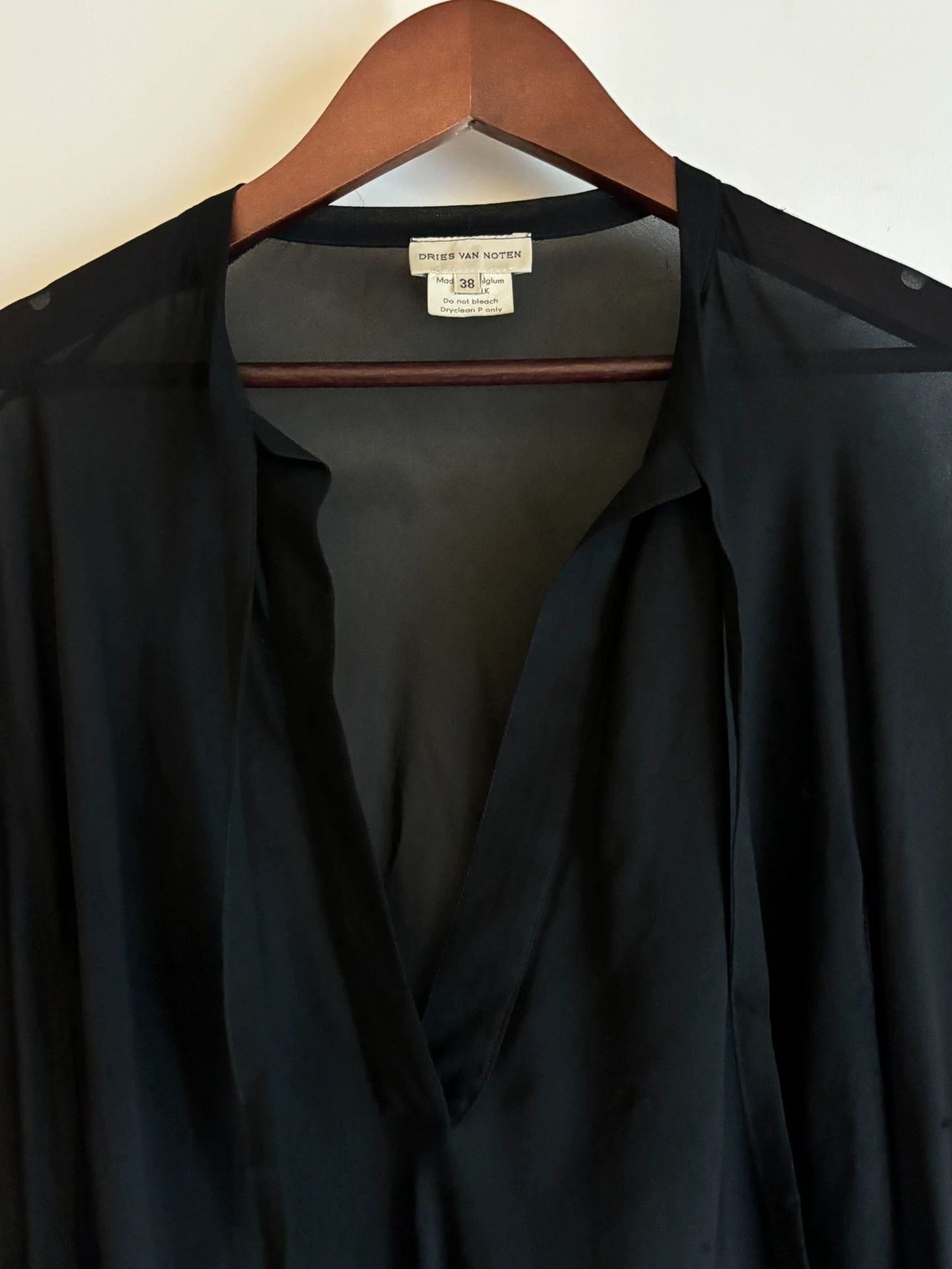 Dries Van Noten Dries Van Noten Vintage Sheer Silk Ink Blouse 38 Size XS / US 0-2 / IT 36-38 - 4 Thumbnail