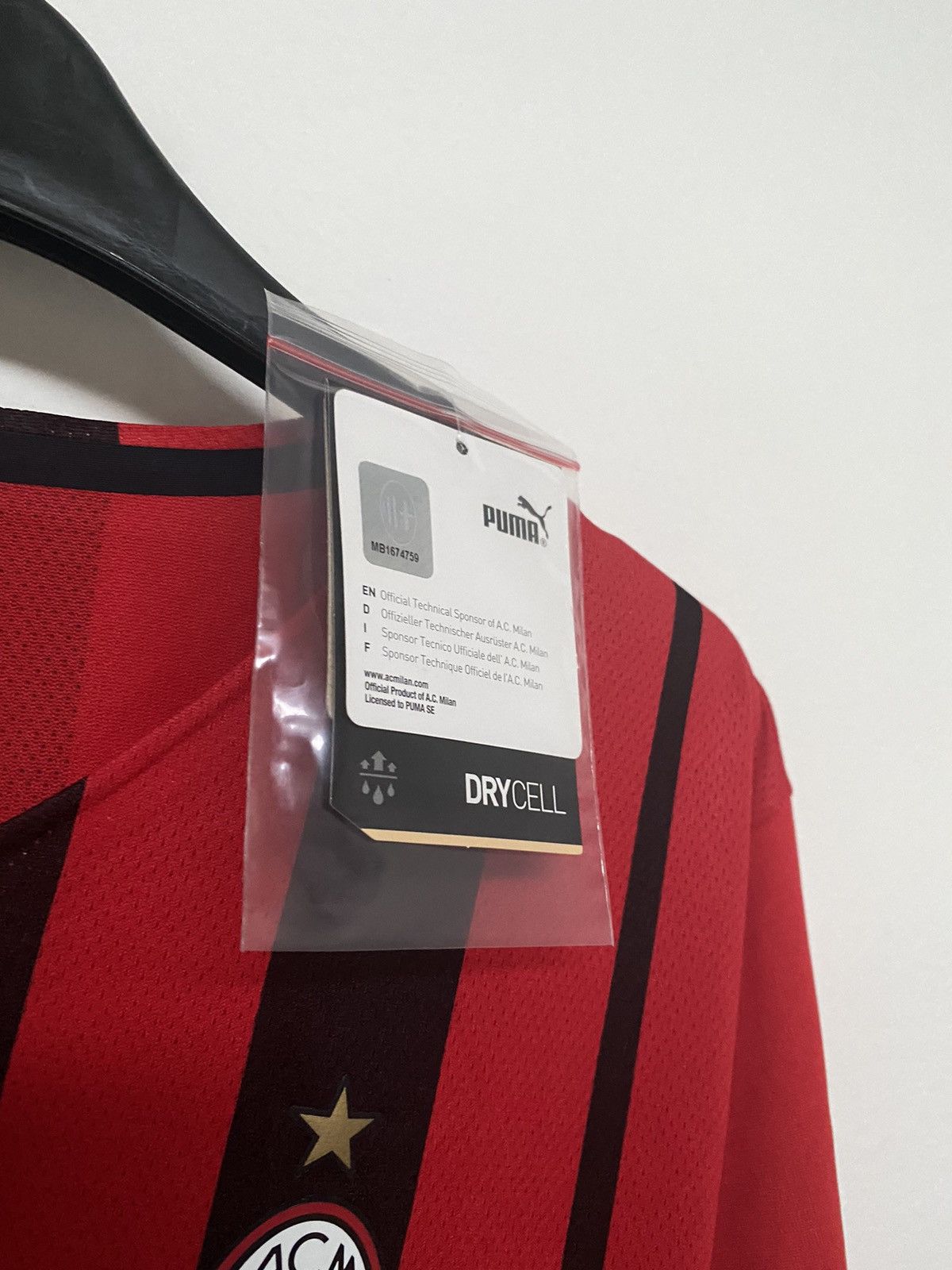 Puma BNWT Player Issue AC Milan 21-22 Home Scudetto Soccer Jersey Size US XL / EU 56 / 4 - 7 Thumbnail