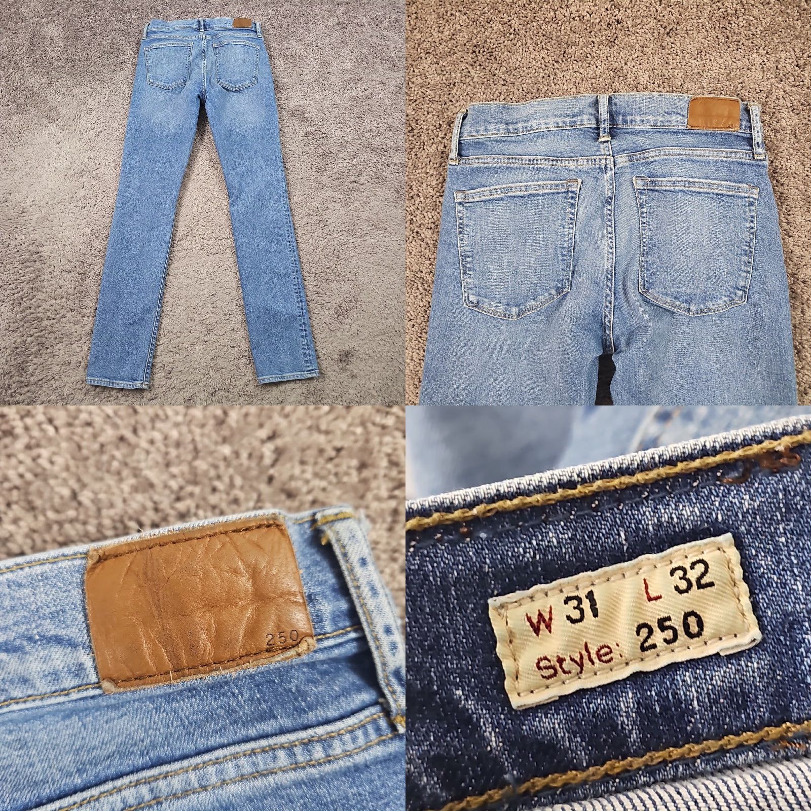 J.Crew J Crew Jeans Mens Slim Tapered 31 Light Wash Denim Stretch 28x32 Blue Cotton Spandex Regular 32 Inseam N/A 250 Size US 31 - 8 Thumbnail