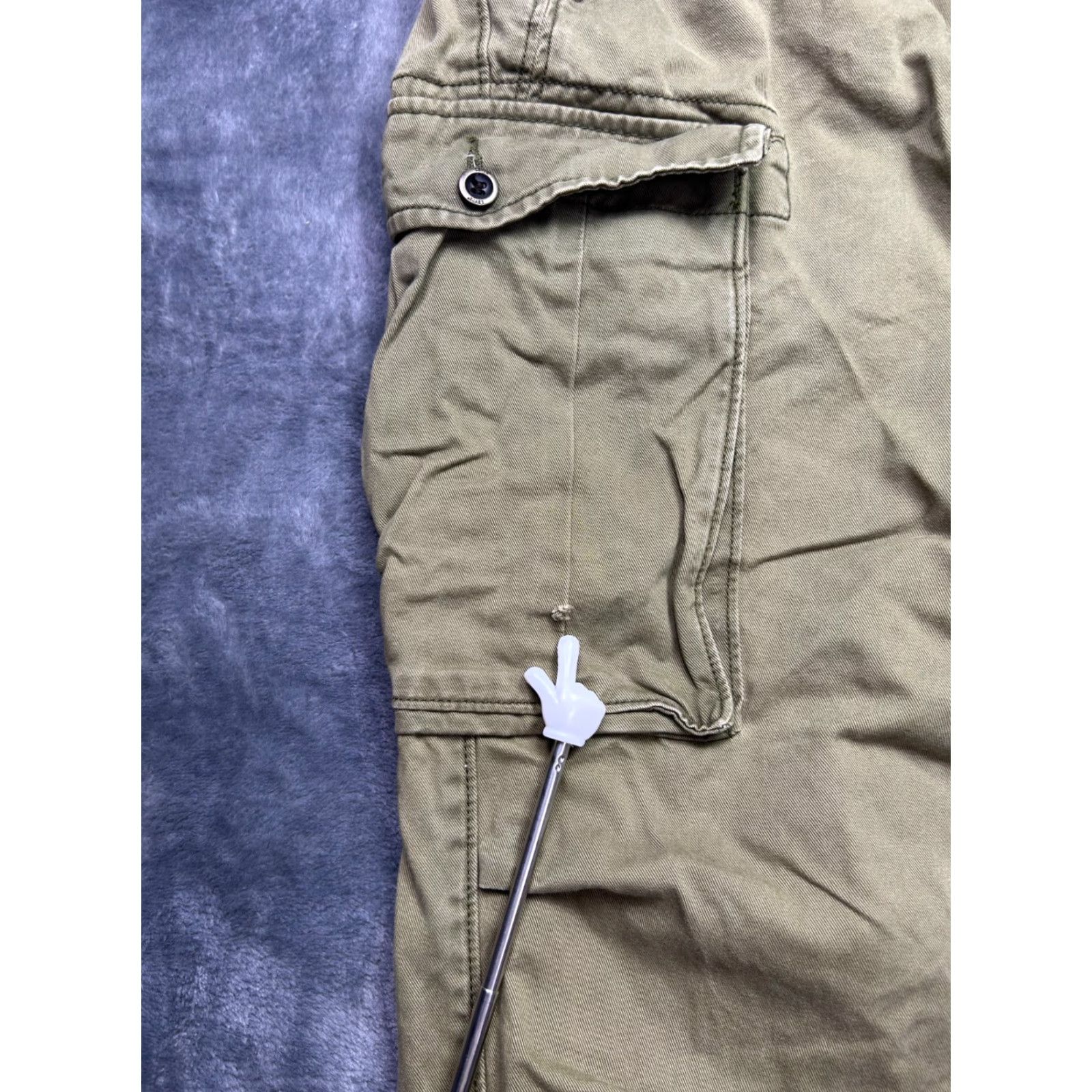 Levi's Levis Cargo Pants Mens Olive Green Cotton 38x30 Relaxed Straight 500 Series Utility Size US 38 / EU 54 - 5 Thumbnail