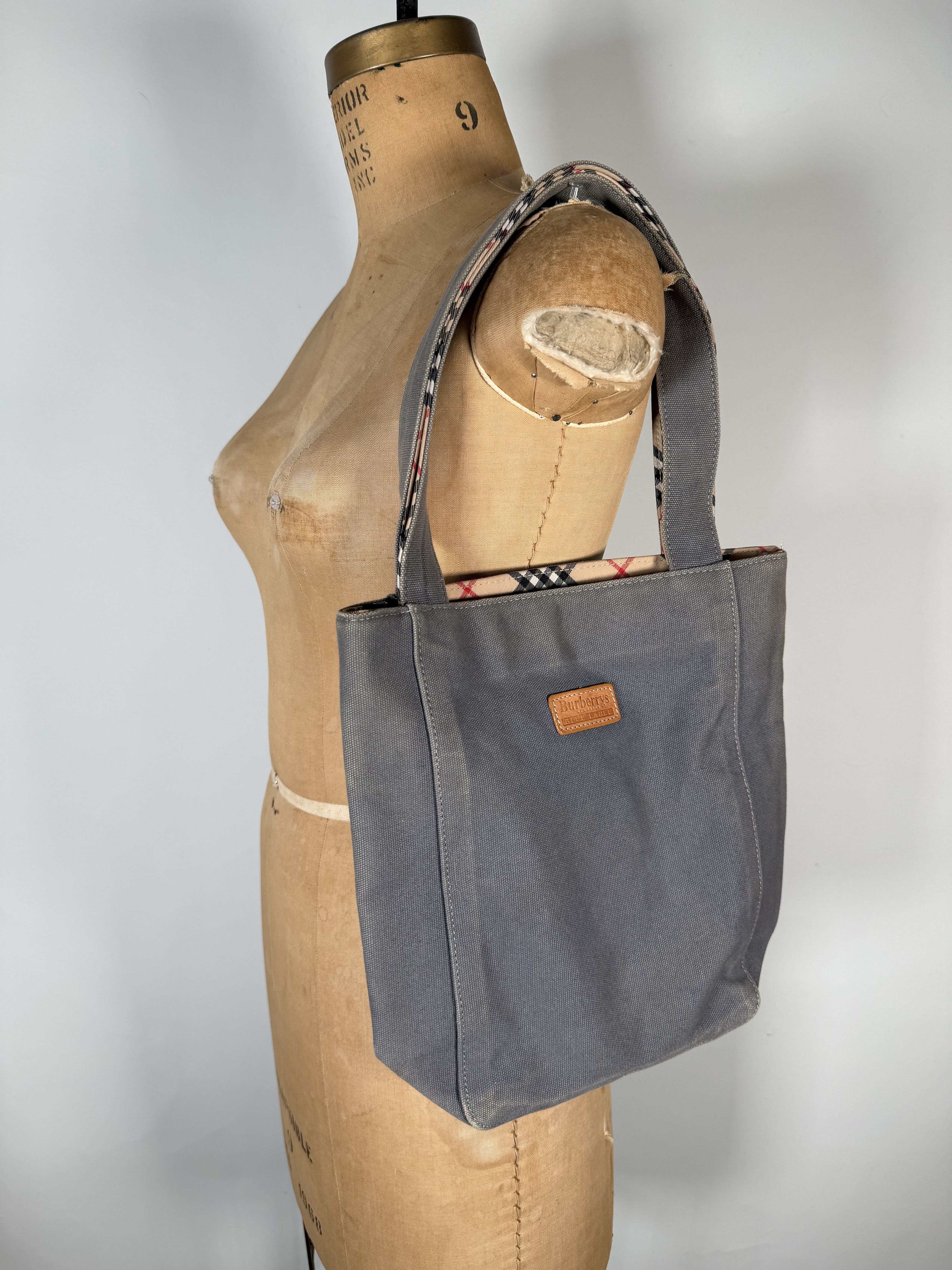 Burberry Vintage Burberrys Blue Label Canvas Checkered Mini Tote Bag Size ONE SIZE - 1 Thumbnail