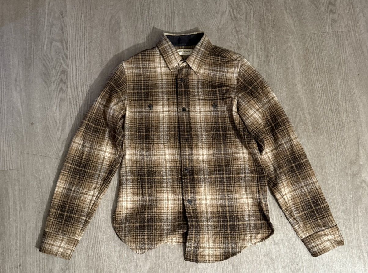 Saint Laurent Paris FW13 Hedi Slimane Wool Checkered Shirt