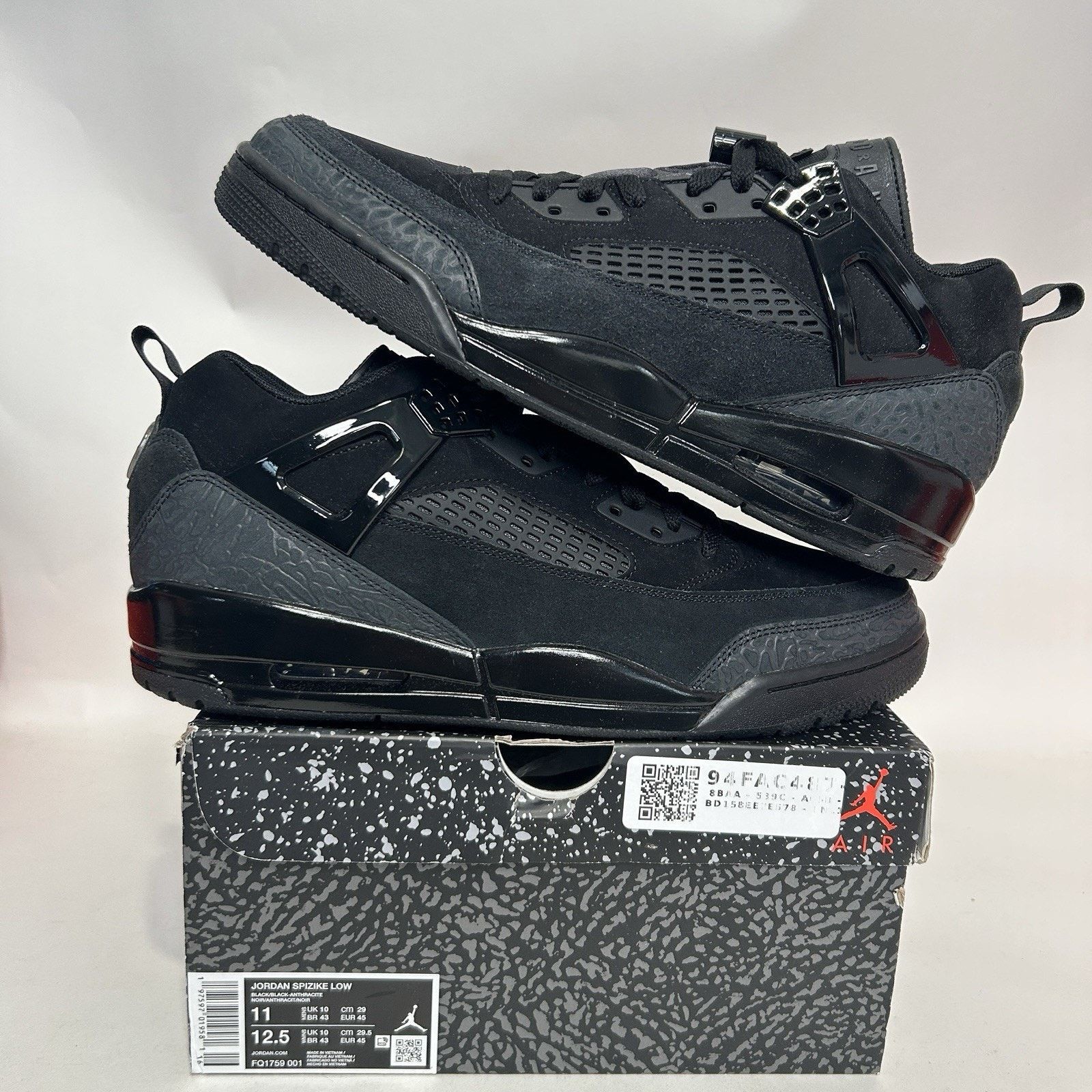 Nike Nike Air Jordan Spizike Low “Black Cat” FQ1759-001 Size US 11 / EU 44 - 1 Thumbnail