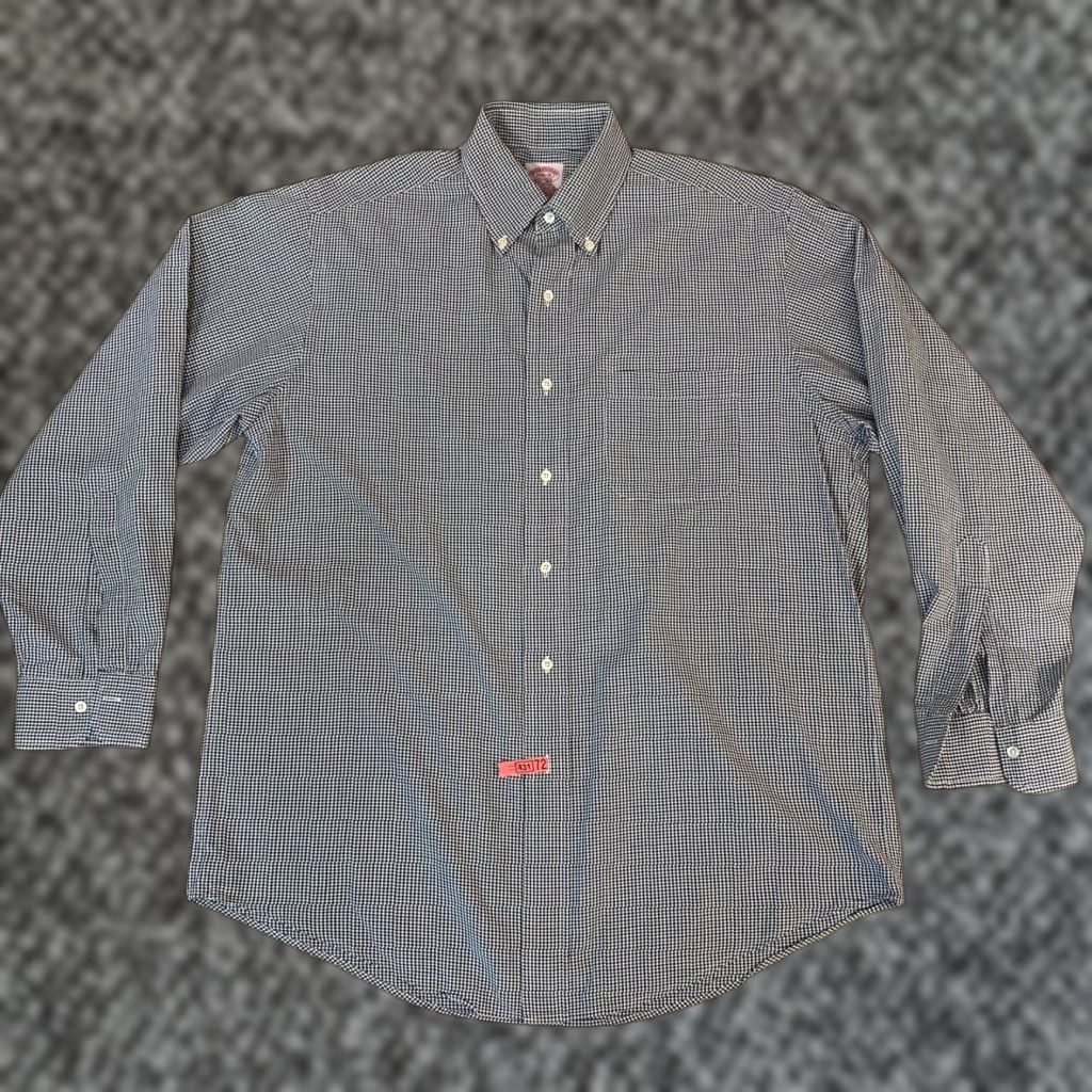 Brooks Brothers VINTAGE Brooks Brothers Shirt Mens 15.5-3 Gingham Button-Down Cotton Classic Fit Blue Long Sleeve Button-Up Mens Shirt Size US L / EU 52-54 / 3 - 1 Thumbnail