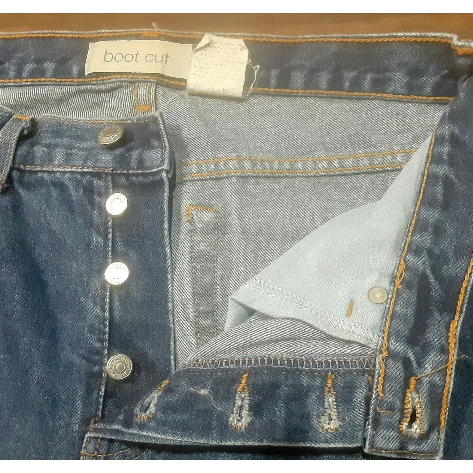 Gap VINTAGE Gap 90s Rocker High Rise Mom Jeans 10 Regular Blue Bootcut Made in USA Size 29" - 4 Thumbnail