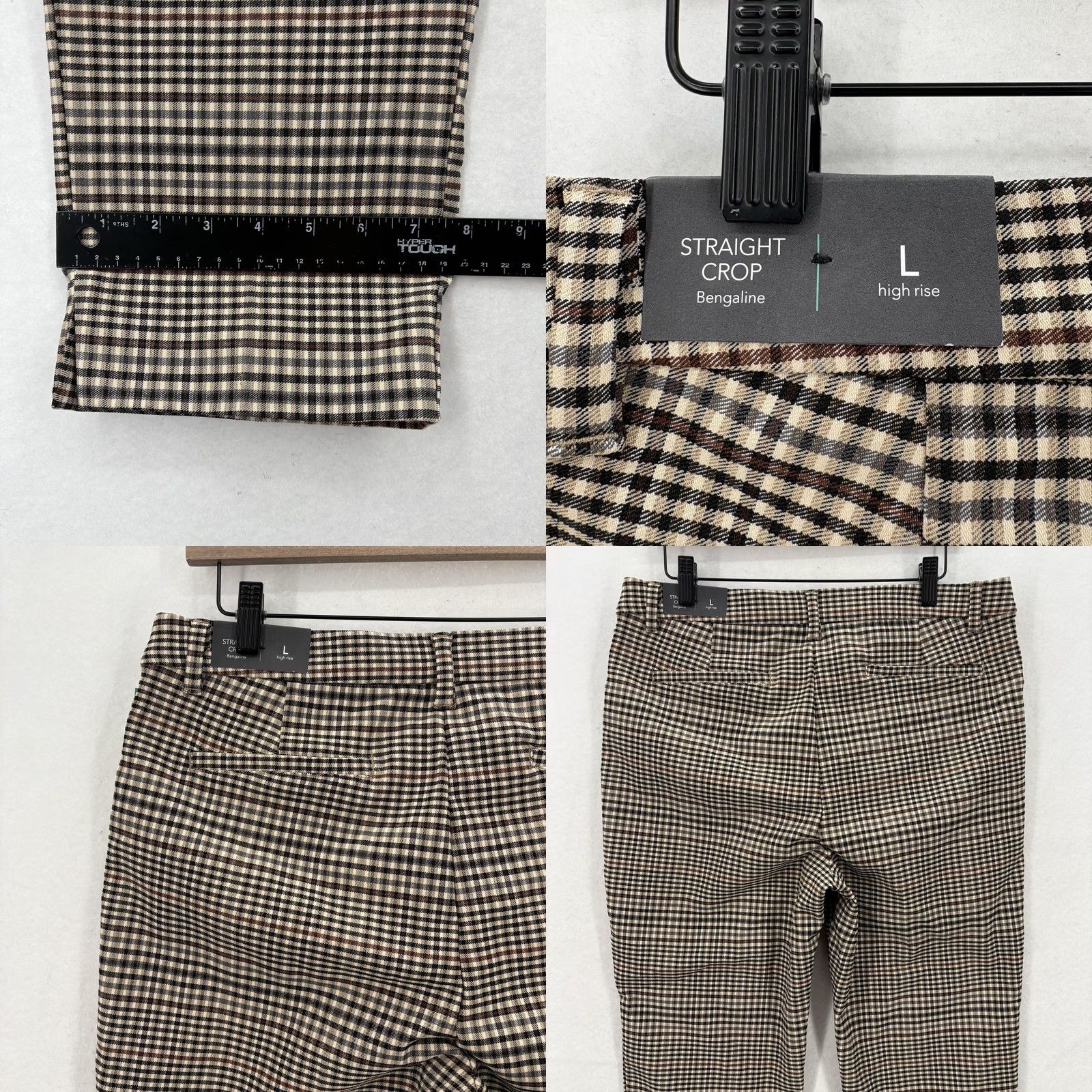 Vintage Maurices Pants Womens Large Brown Plaid Straight Crop Bengaline High Rise Ankle Size 36" / US 14 / IT 50 - 9 Thumbnail