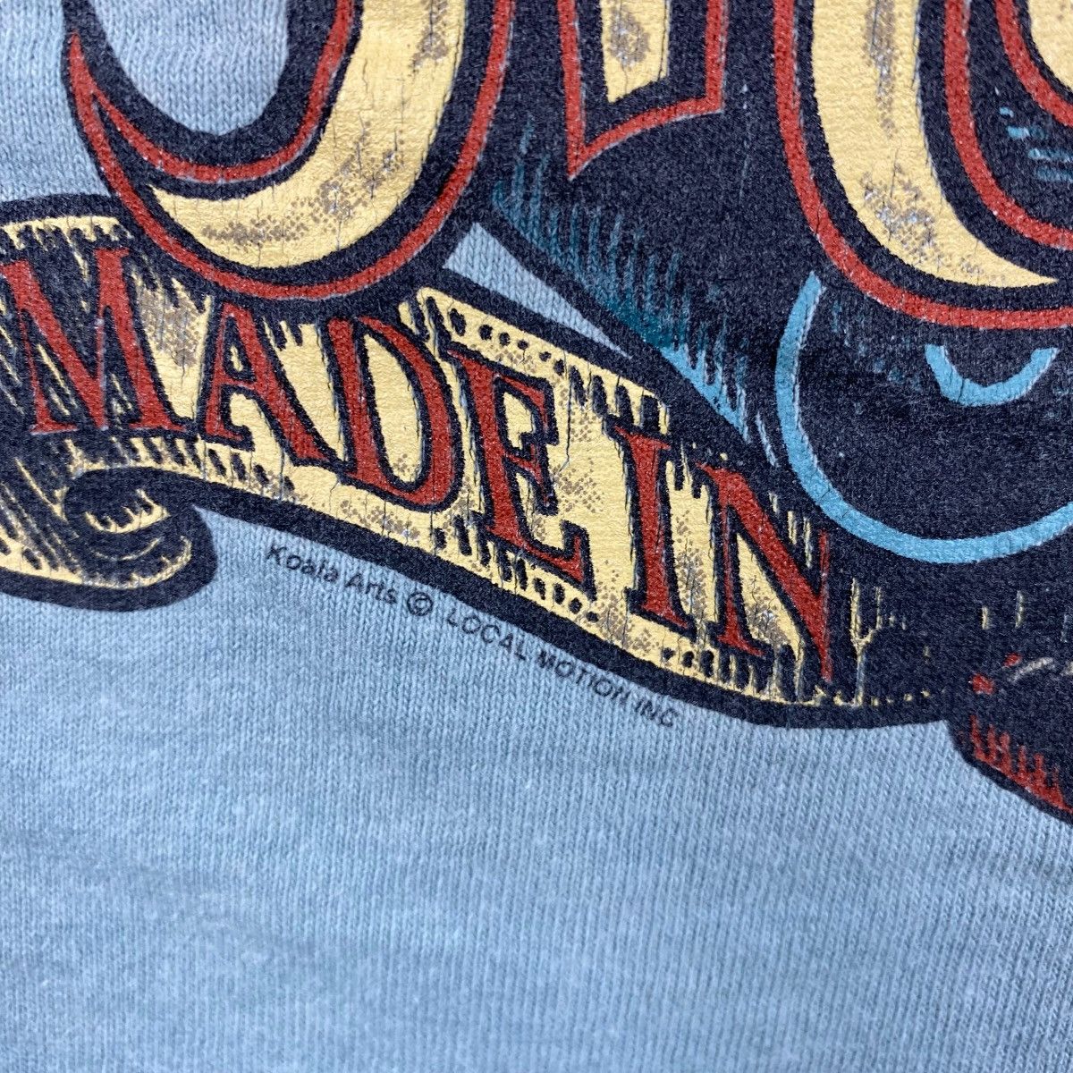 Vintage Vintage 90's LOCAL MOTION Hawaii Graphic Faded Tee Shirt Size US L / EU 52-54 / 3 - 3 Thumbnail