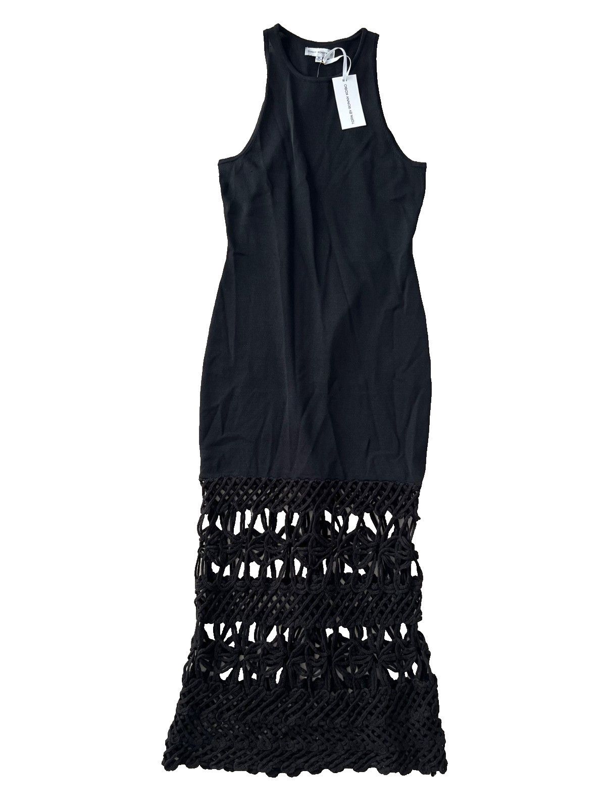Ronny Kobo Torn by Ronny Kobo Nina Crochet Dress Black ( M ) Size M / US 6-8 / IT 42-44 - 5 Thumbnail