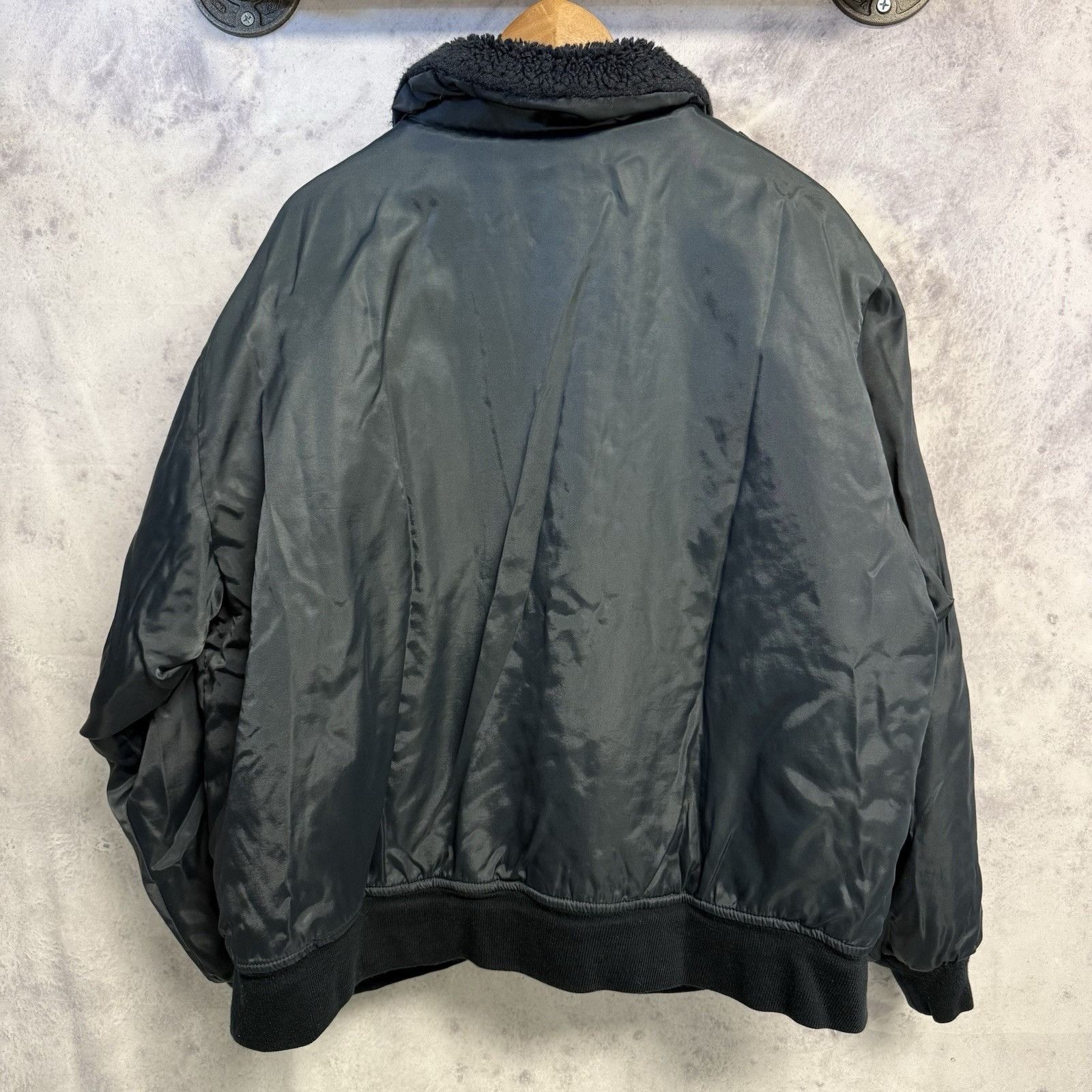 Dickies Vintage Dickies Bomber Jacket Faux Fur Mens XL Navy Blue Size US XL / EU 56 / 4 - 2 Thumbnail