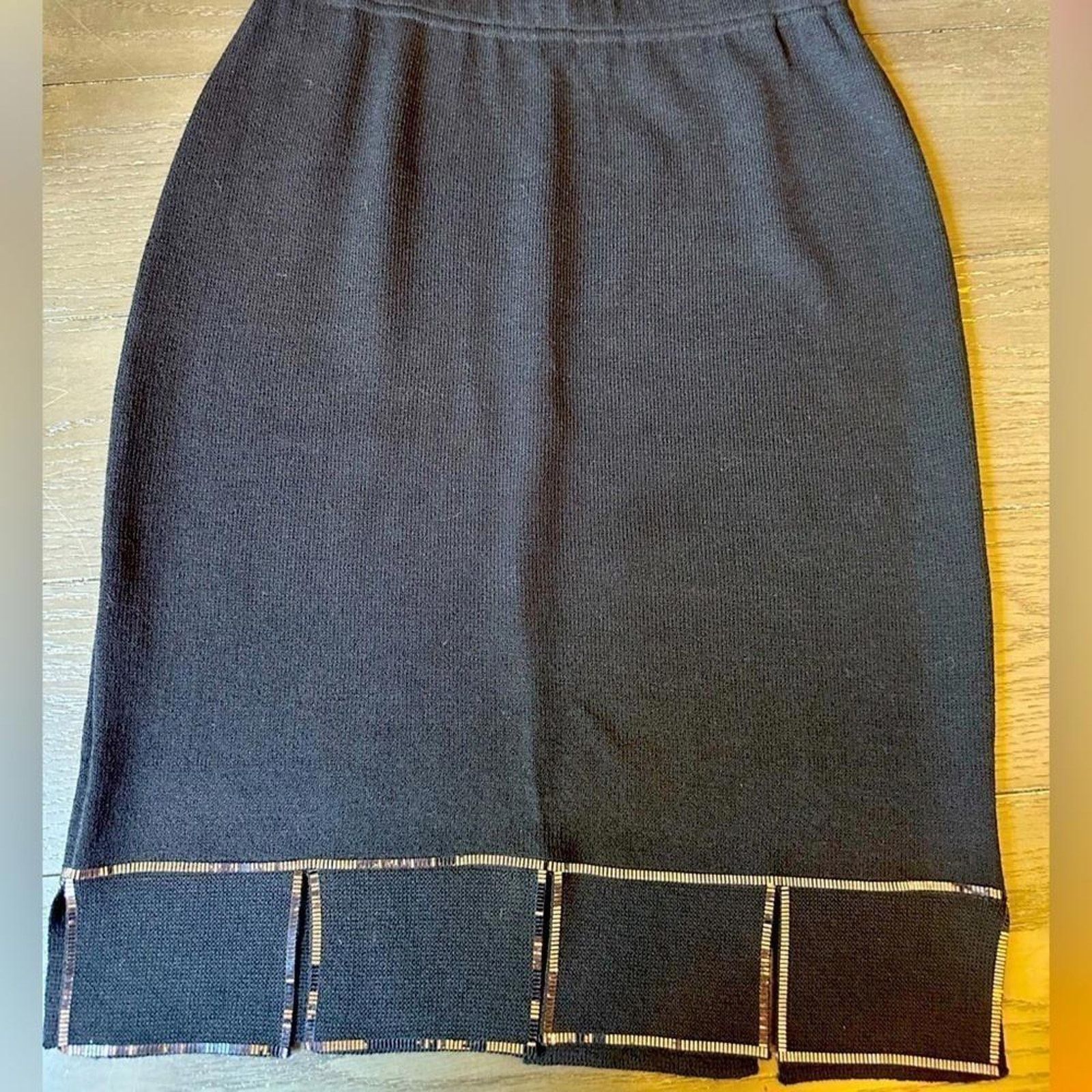 St. John Stylish Black Knit Skirt by St. John - Size 4 Size 27" / US 4 / IT 40 - 1 Thumbnail
