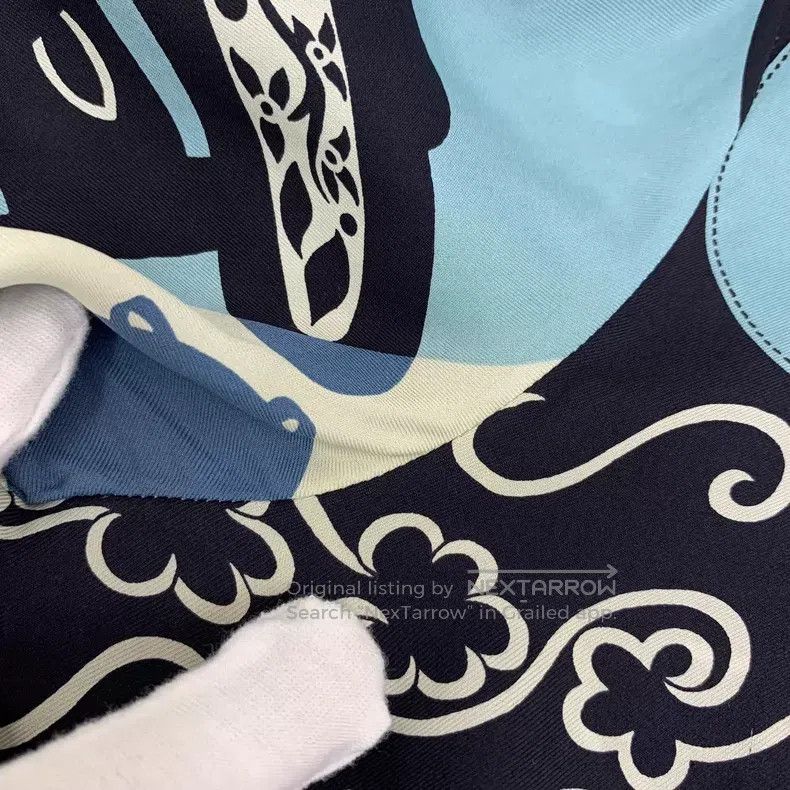 Hermes Hermes Color-Blocked Pattern Printed Mulberry Silk Lapel S Size XXS / US 00 / IT 34 - 8 Thumbnail