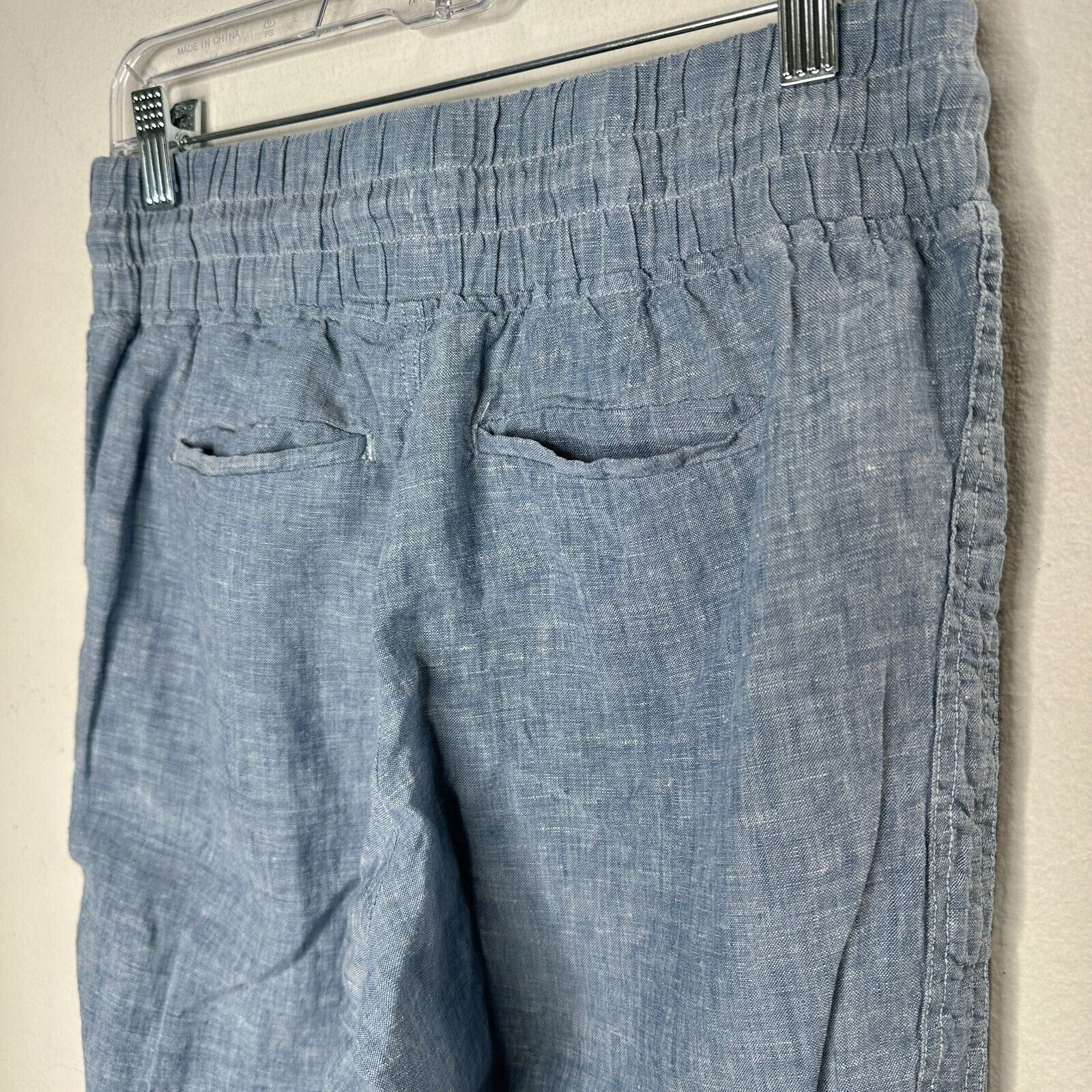 Athleta Athleta Chambray Cabo Linen Jogger Tie Waist Front Zip 4 Size 27" / US 4 / IT 40 - 7 Thumbnail