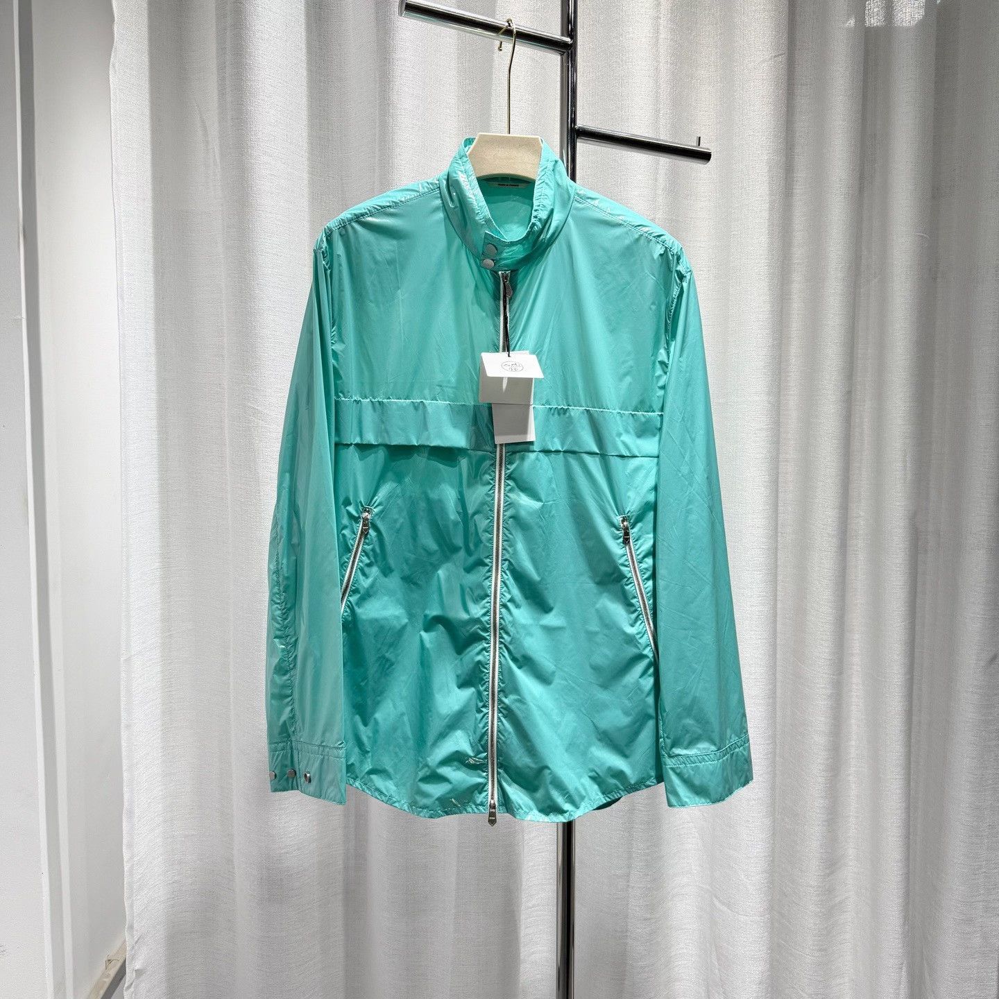Hermes Hermes Mint Green Polyamide Light Jacket 46 Size US S / EU 44-46 / 1 - 1 Thumbnail