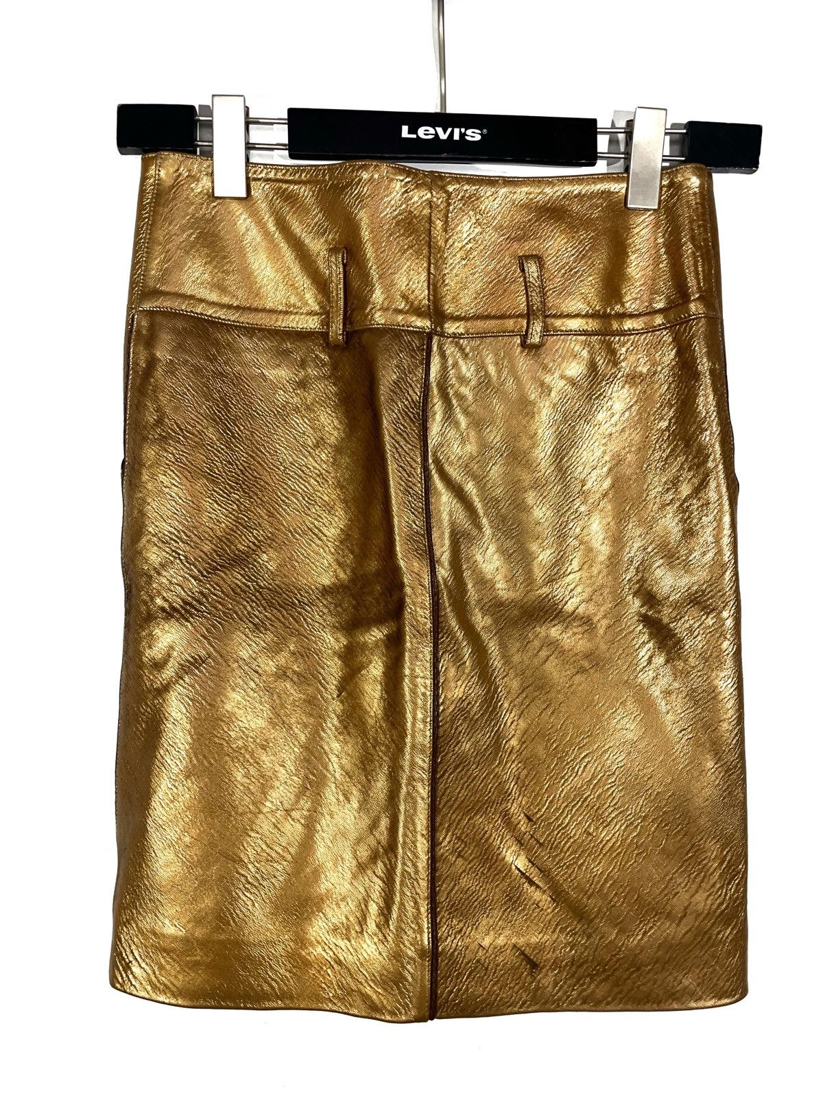 Fendi Fendi Gold Leather Skirt Size 40 Made in Italy Luxury Style Size 27" / US 4 / IT 40 - 7 Thumbnail