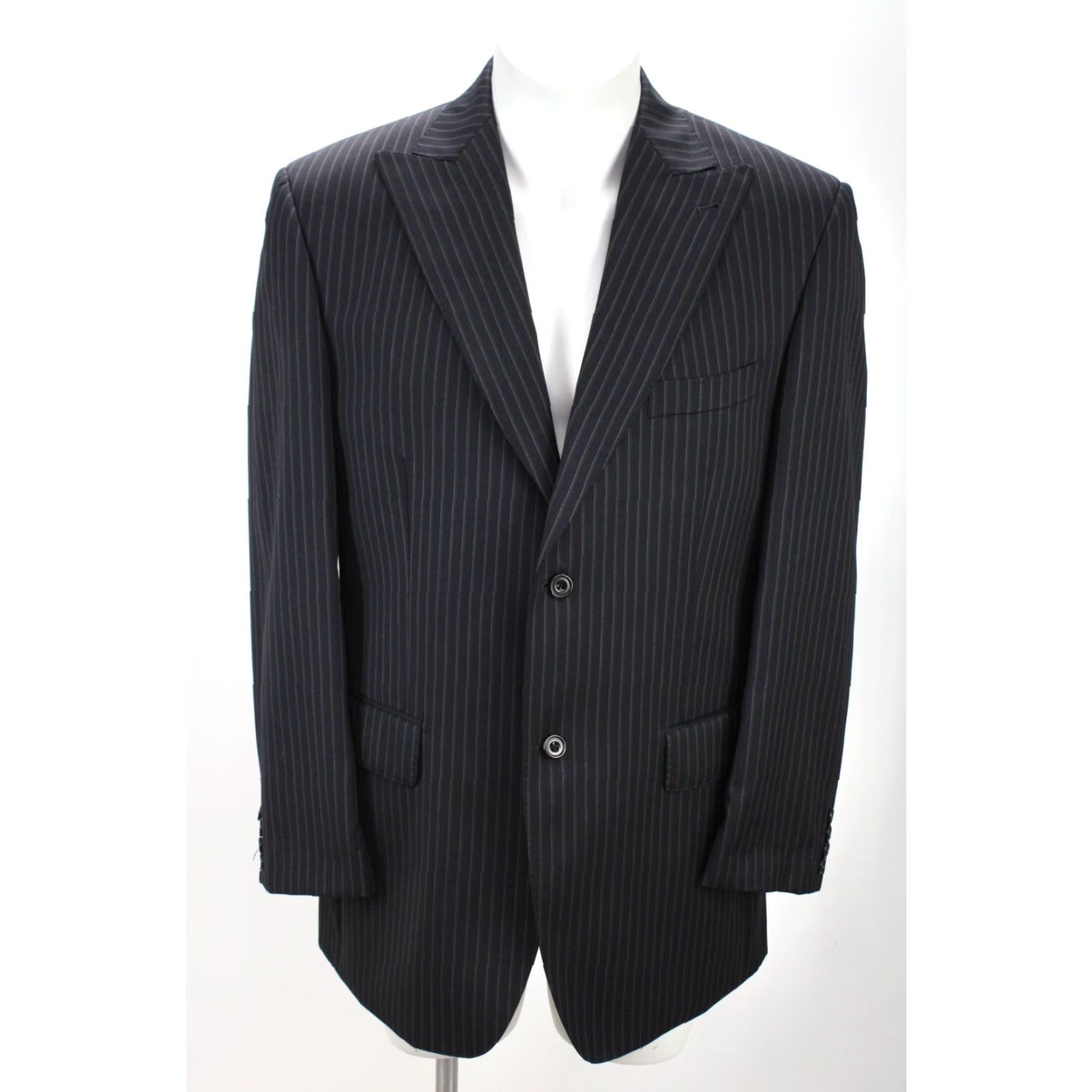 Sean John VINTAGE Sean John Wool Suit Jacket Men's 40R Black Pin Stripe Lined Business Stylish Size 40R - 5 Thumbnail