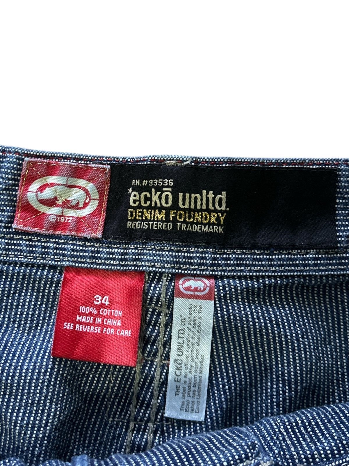 Ecko Unltd. Vintage Y2K Ecko Unltd. Denim Foundry Pinstripe Dark Blue Size US 34 / EU 50 - 5 Thumbnail