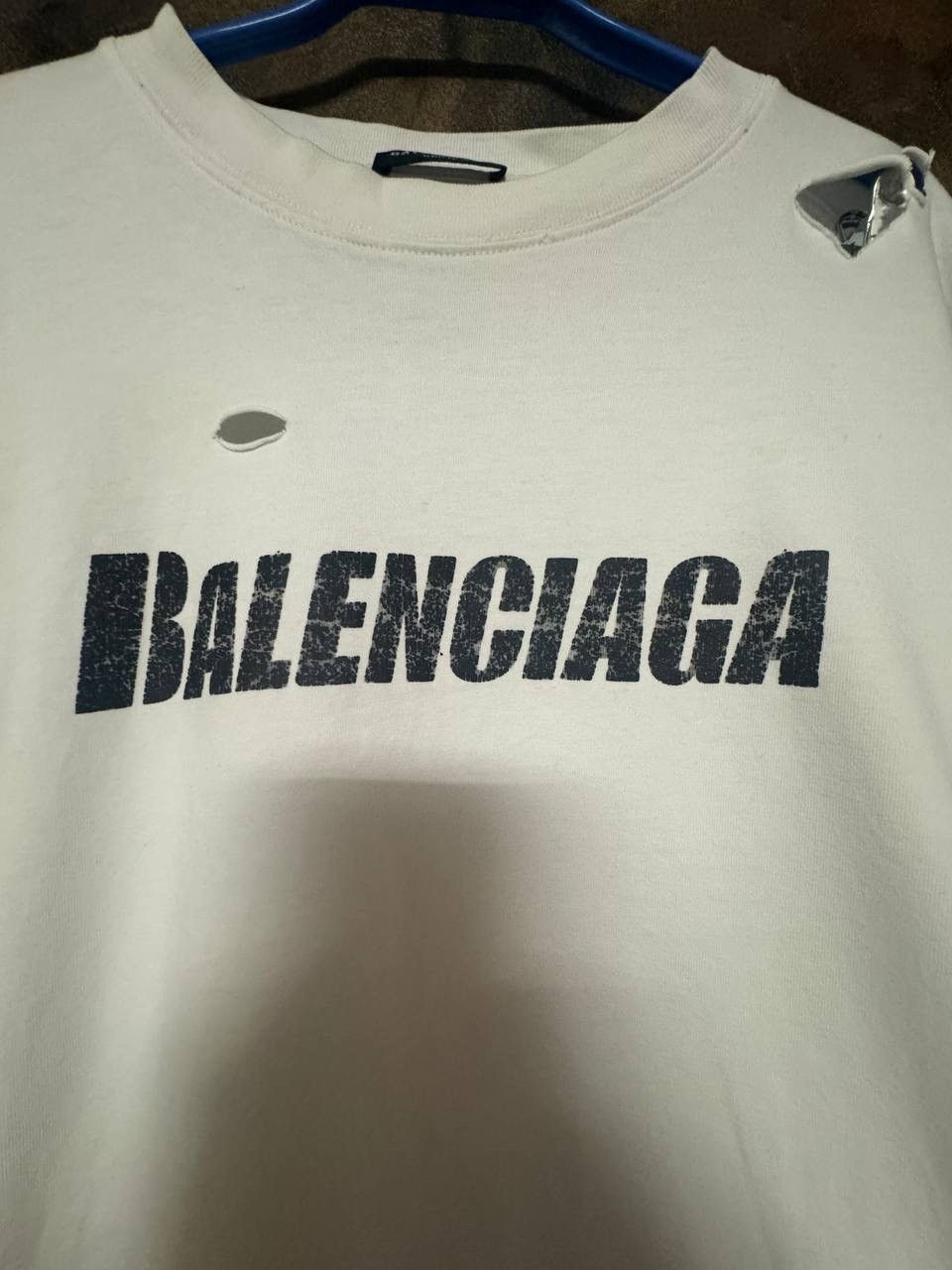 Balenciaga T-shirt BALENCIAGA Logo Distressed Size US L / EU 52-54 / 3 - 2 Thumbnail