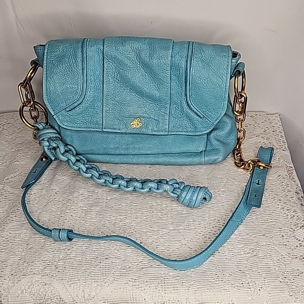 NWOT ALC A.L.C. Vegan leather blue chain shoulder bag rare