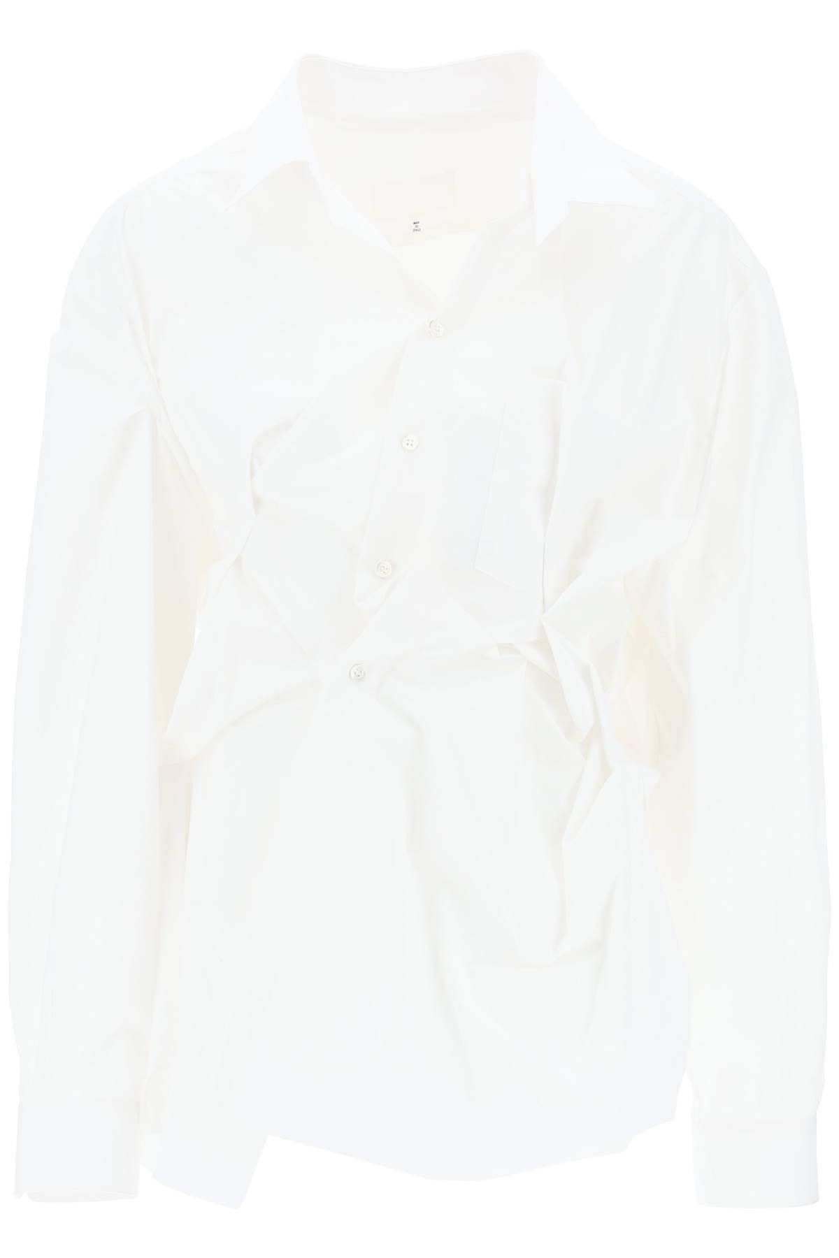 Maison Margiela o1s22i1n0724 Draped Oversized Shirt in White Size S / US 4 / IT 40 - 1 Thumbnail
