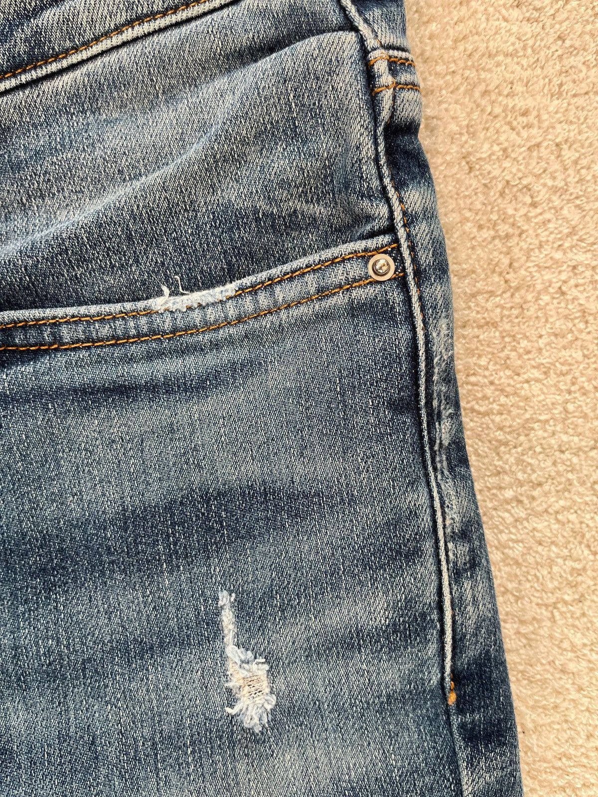 Amiri 💠Amiri💠 BLUE INDIGO STACK JEANS Size US 33 - 16 Thumbnail