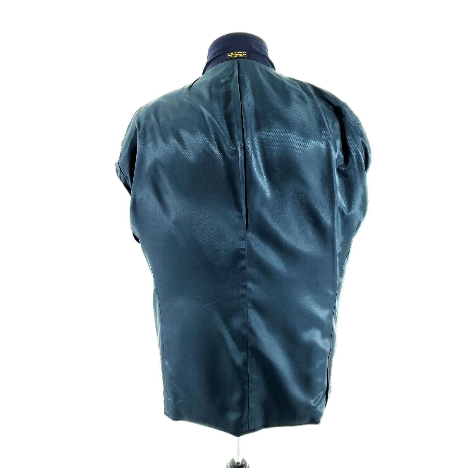 Oscar De La Renta Oscar De La Renta Wool 2 Bronze Button Blazer 42R Blue Tagge Size 42R - 11 Thumbnail