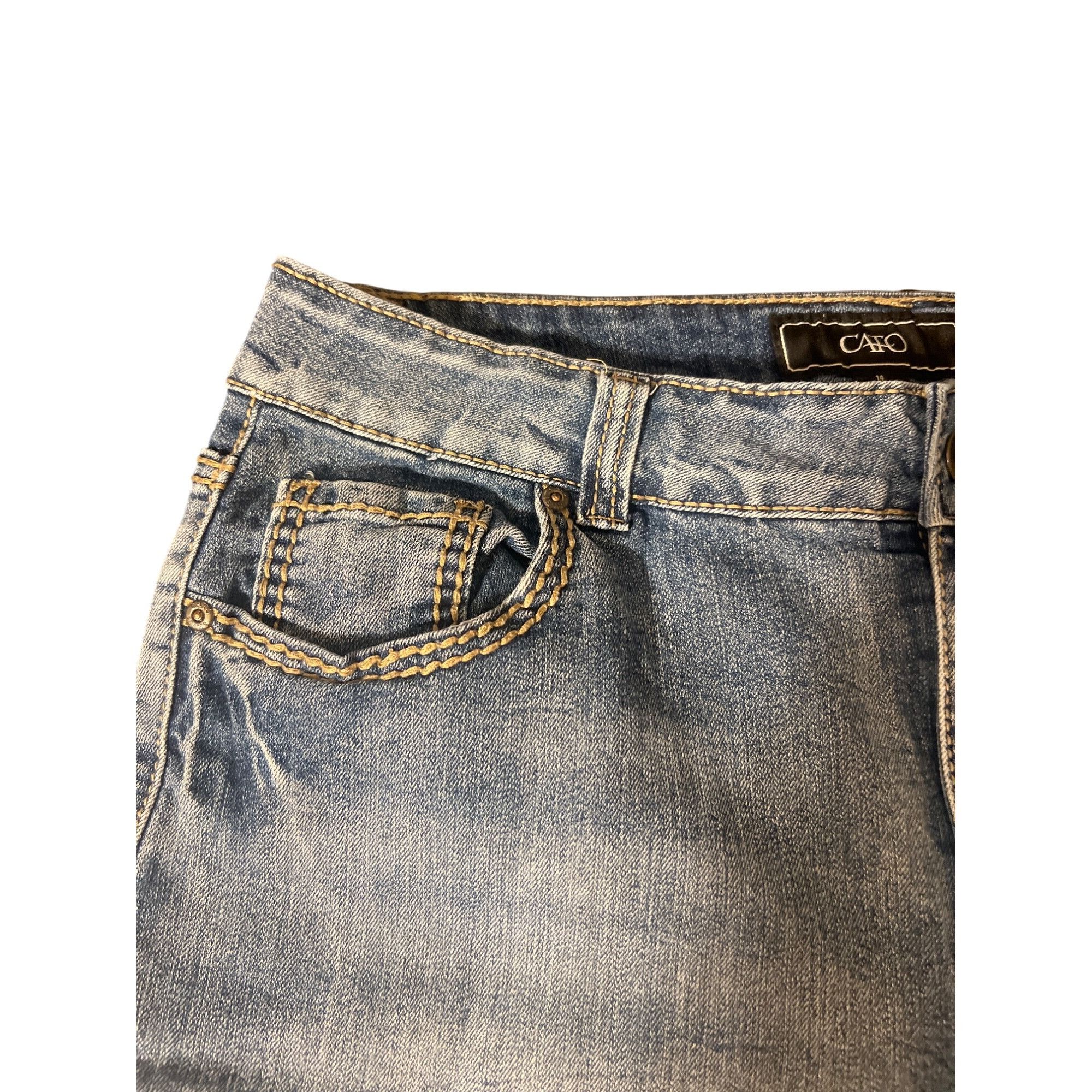 Other Cato Denim Bermuda Shorts Blue Jean Thick Stitching Studs Ba Size 36" / US 14 / IT 50 - 3 Thumbnail