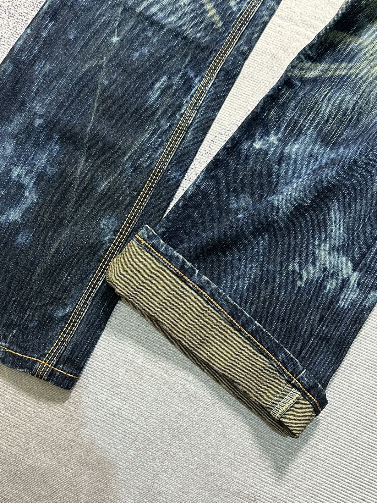 Japanese Brand 2000s Flare Edwin 411XVS Distressed Denim Y2k Size US 26 / EU 42 - 4 Thumbnail